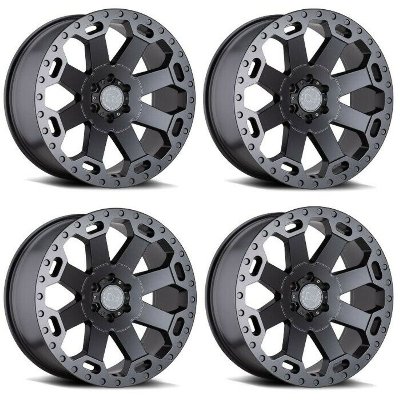 Set 4 Black Rhino Warlord 17x8 5x5 Matte Gunmetal Wheels 17