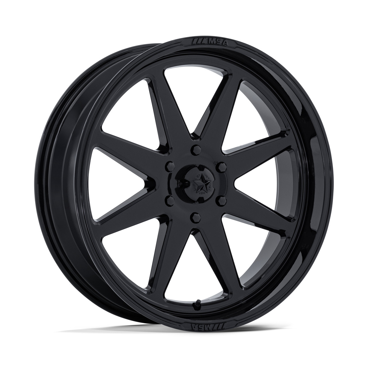 Set 4 22" MSA Offroad Wheels M54 Spark UTV Gloss Black 22x7 Wheels 5x4.5 0mm Rim
