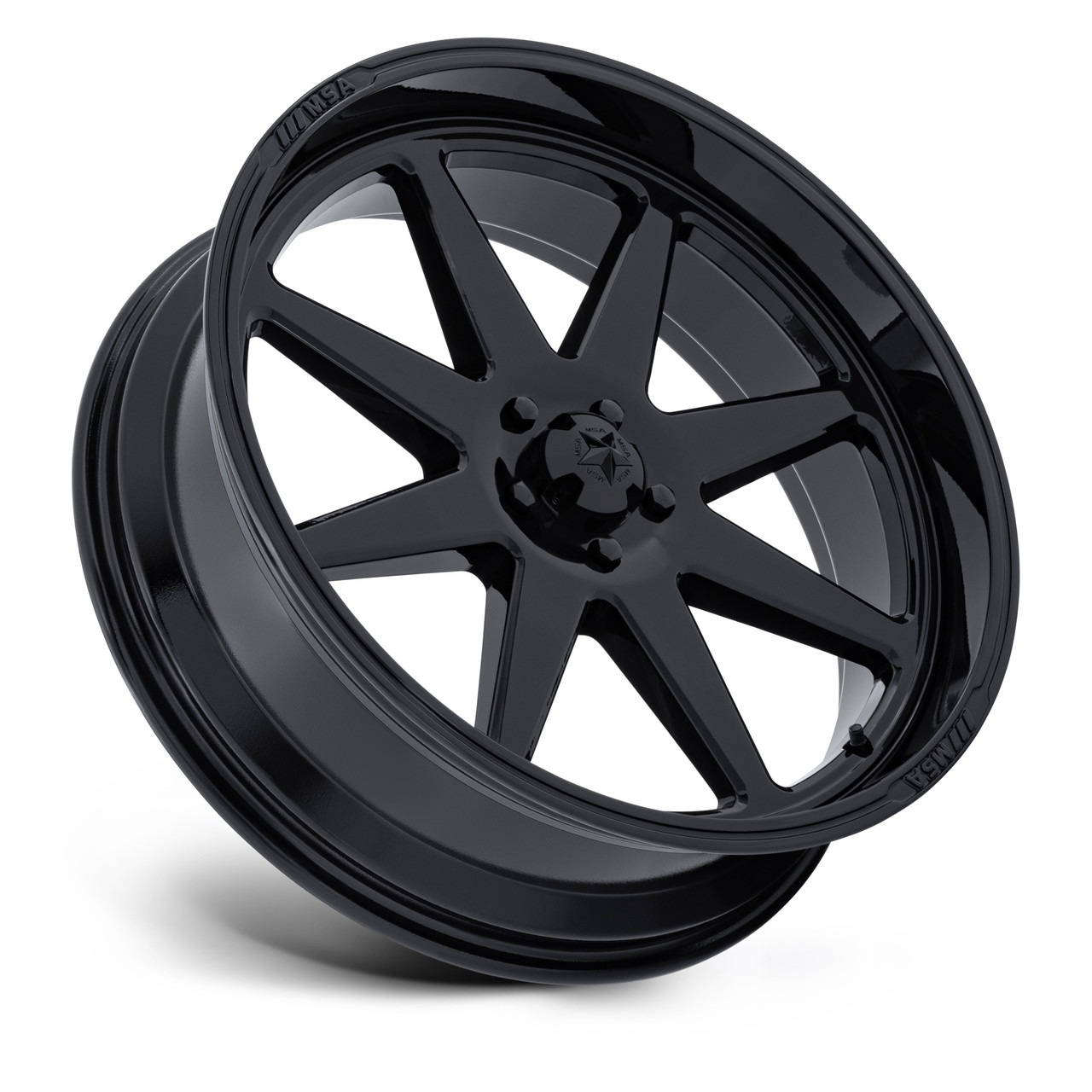 Set 4 14" MSA Offroad Wheels M54 Spark UTV Gloss Black 14x7 4x110 10mm Rims