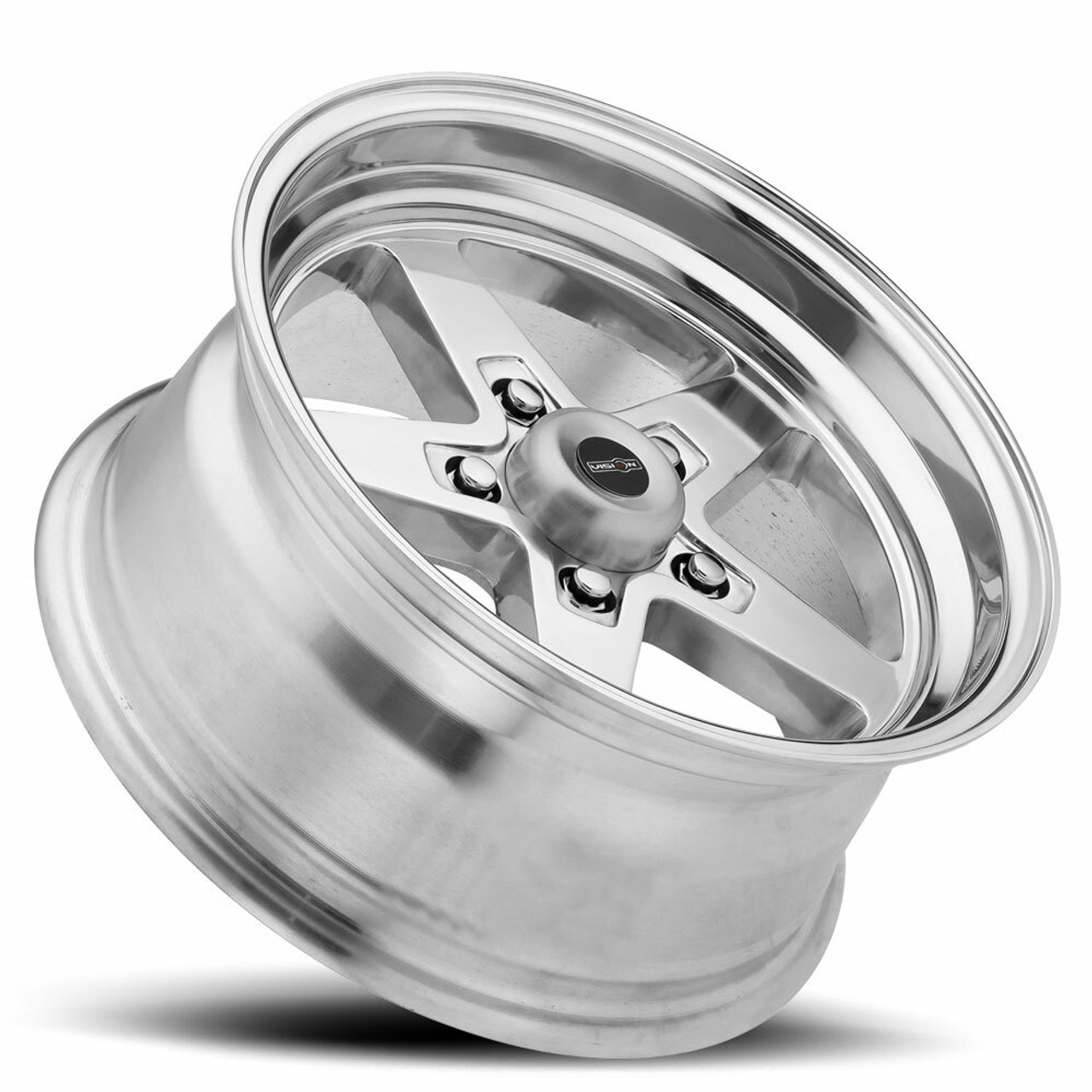 15" Vision American Muscle 571 Sport Star II Polished Wheel 15x8 5x4.5 Rim 0mm