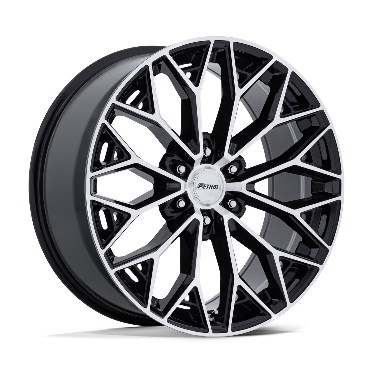 Set 4 20" Petrol PE006 P5E Gloss Black Machined 20x9.5 Wheels 6x135 30mm Rims