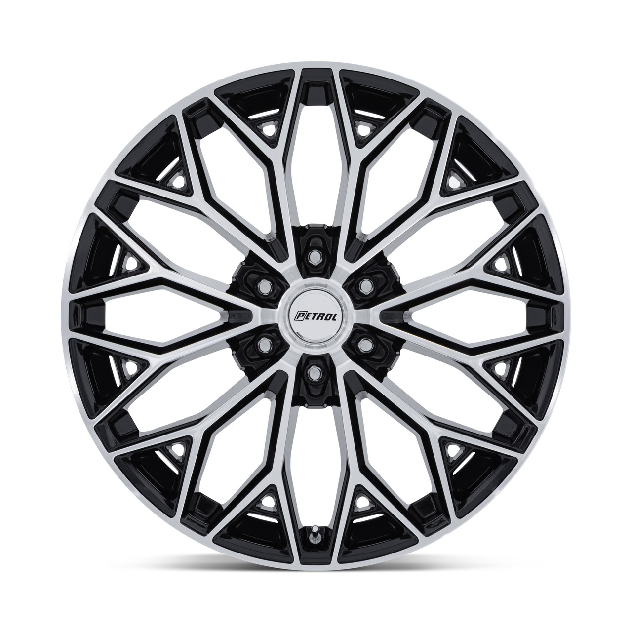 Set 4 20" Petrol PE006 P5E Gloss Black Machined 20x9.5 Wheels 6x135 30mm Rims
