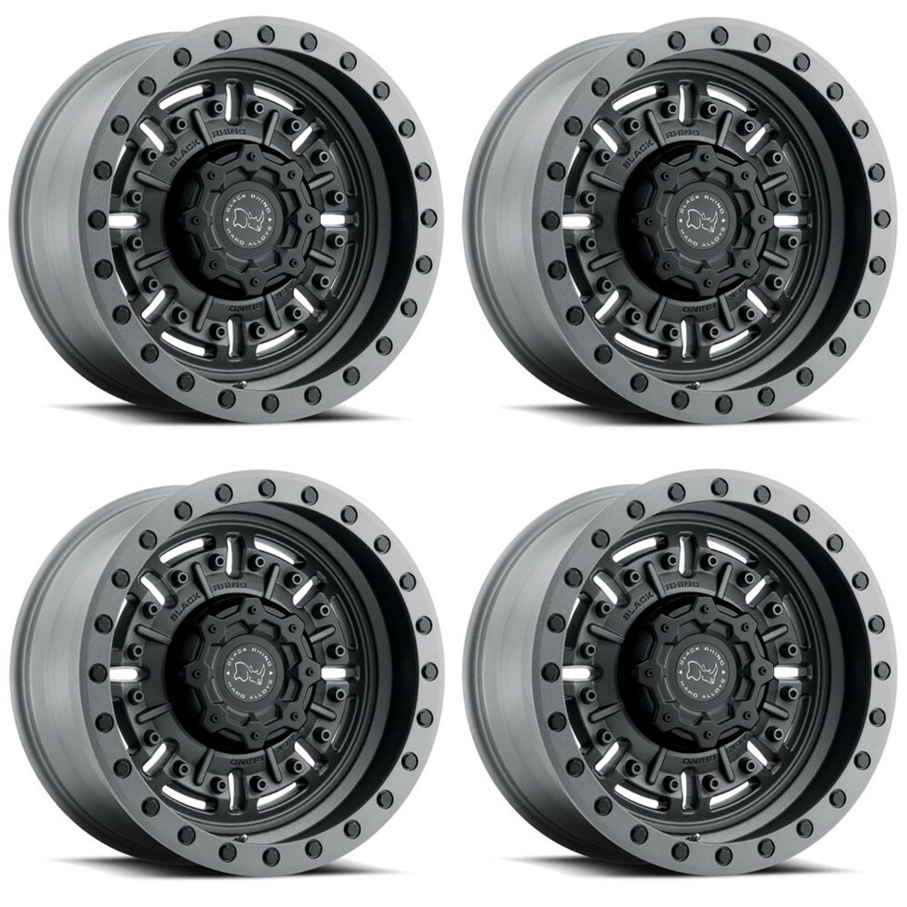 Set 4 17" Black Rhino Abrams 17x8.5 6x135 0mm Textured Matte Gunmetal Wheels