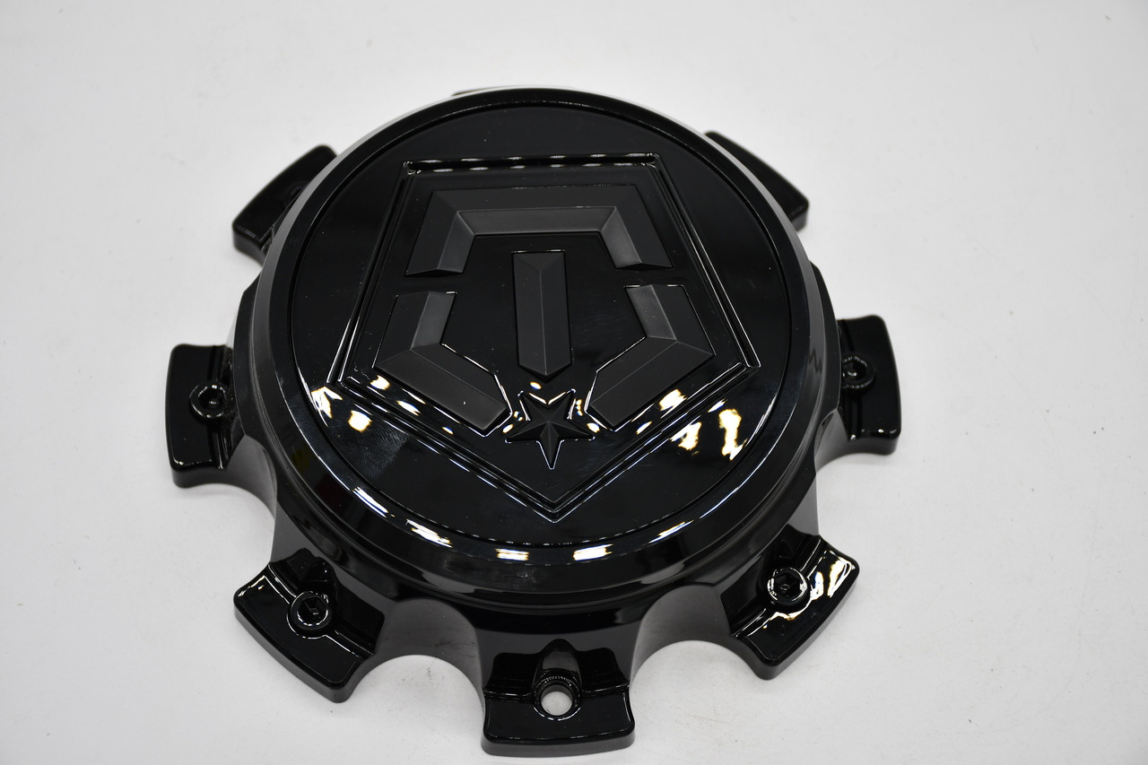 TIS Gloss Black w/ Matte Black Logo Wheel Center Cap Hub Cap C-544-03GB 6.75" TIS 544