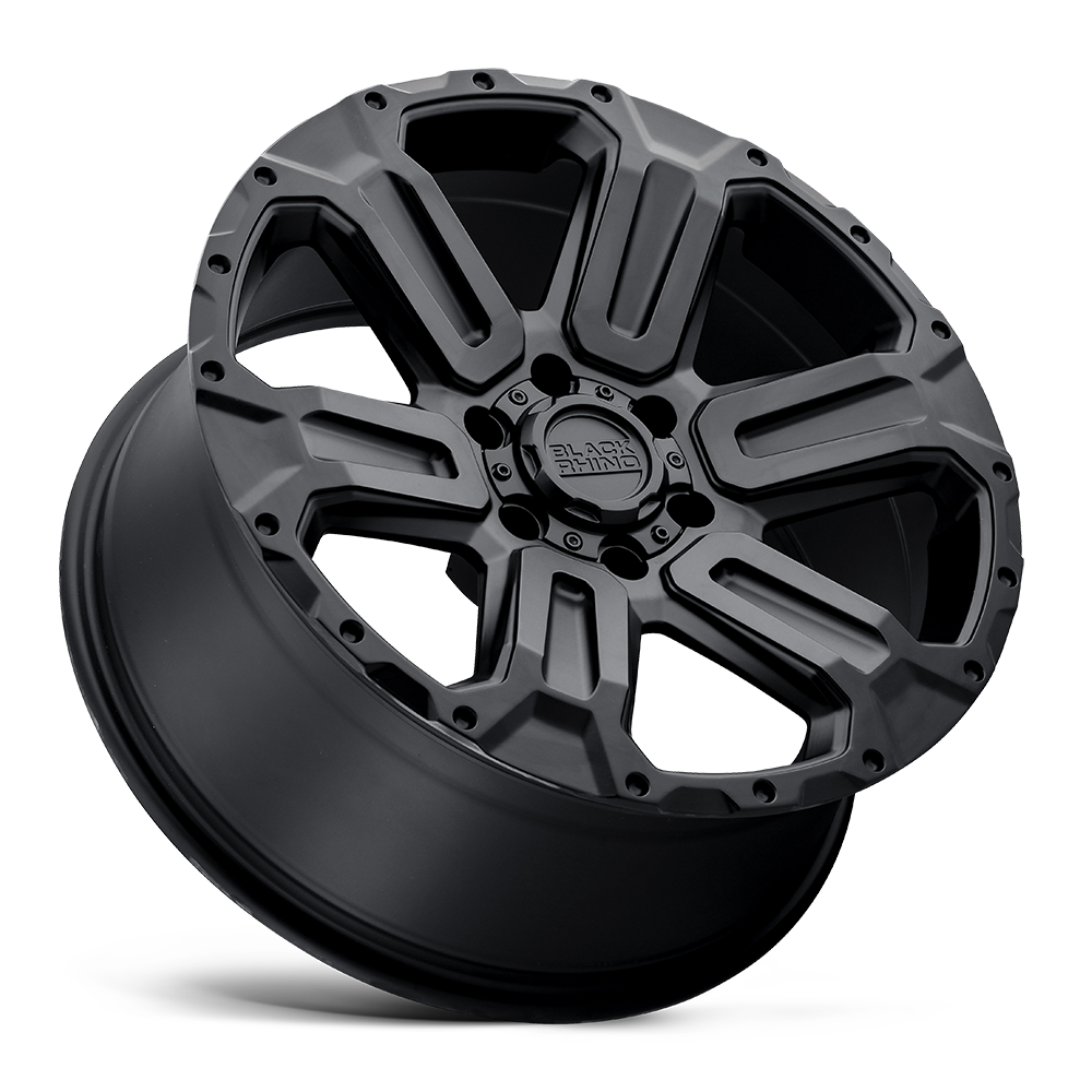 Set 4 17" Black Rhino Wanaka 17x8.5 6x135 12mm Matte Black Wheels Truck SUV Rims Offroad