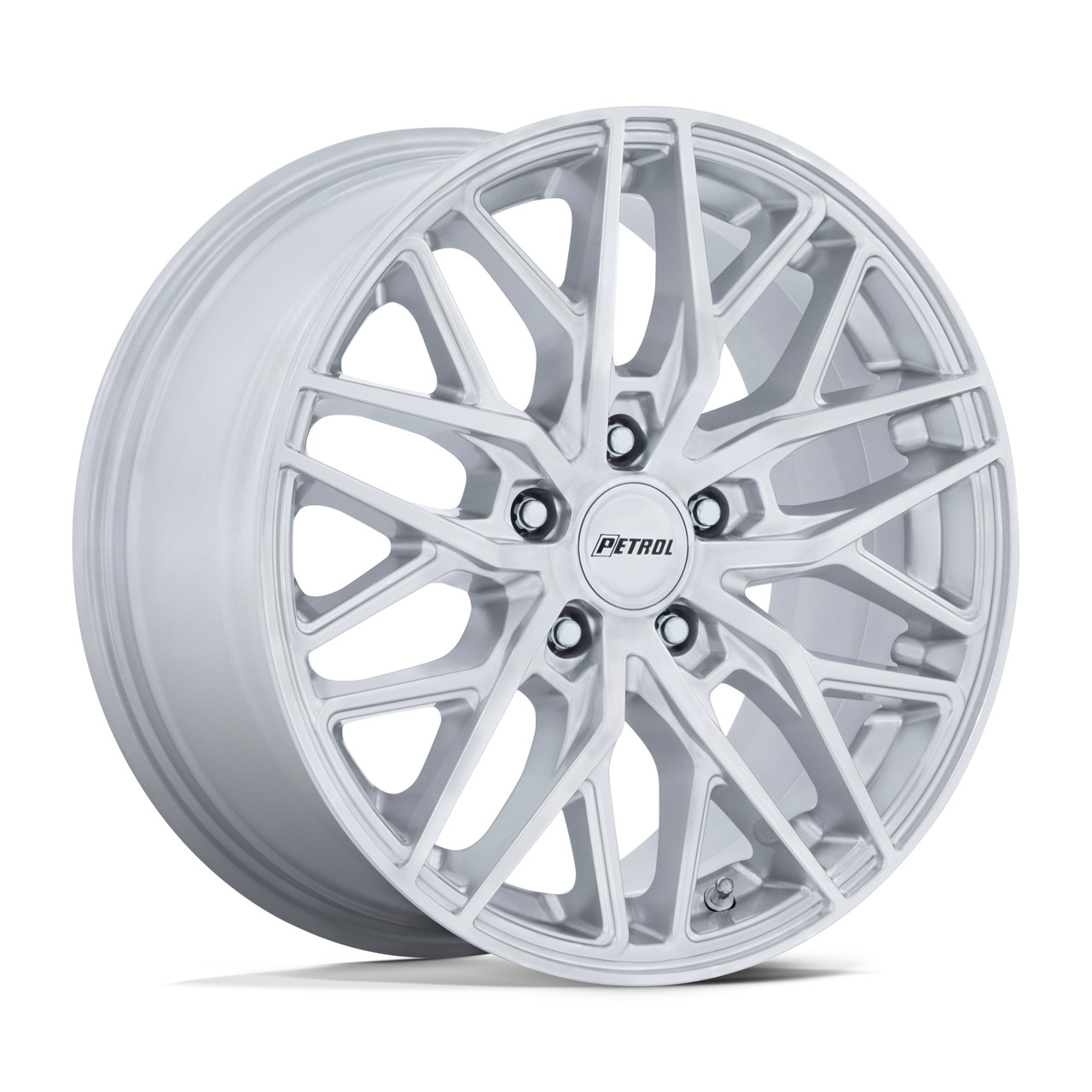 Set 4 20" Petrol PE004 P3E Machined Brushed Gloss Silver 20x8.5 5x112 40mm Rims