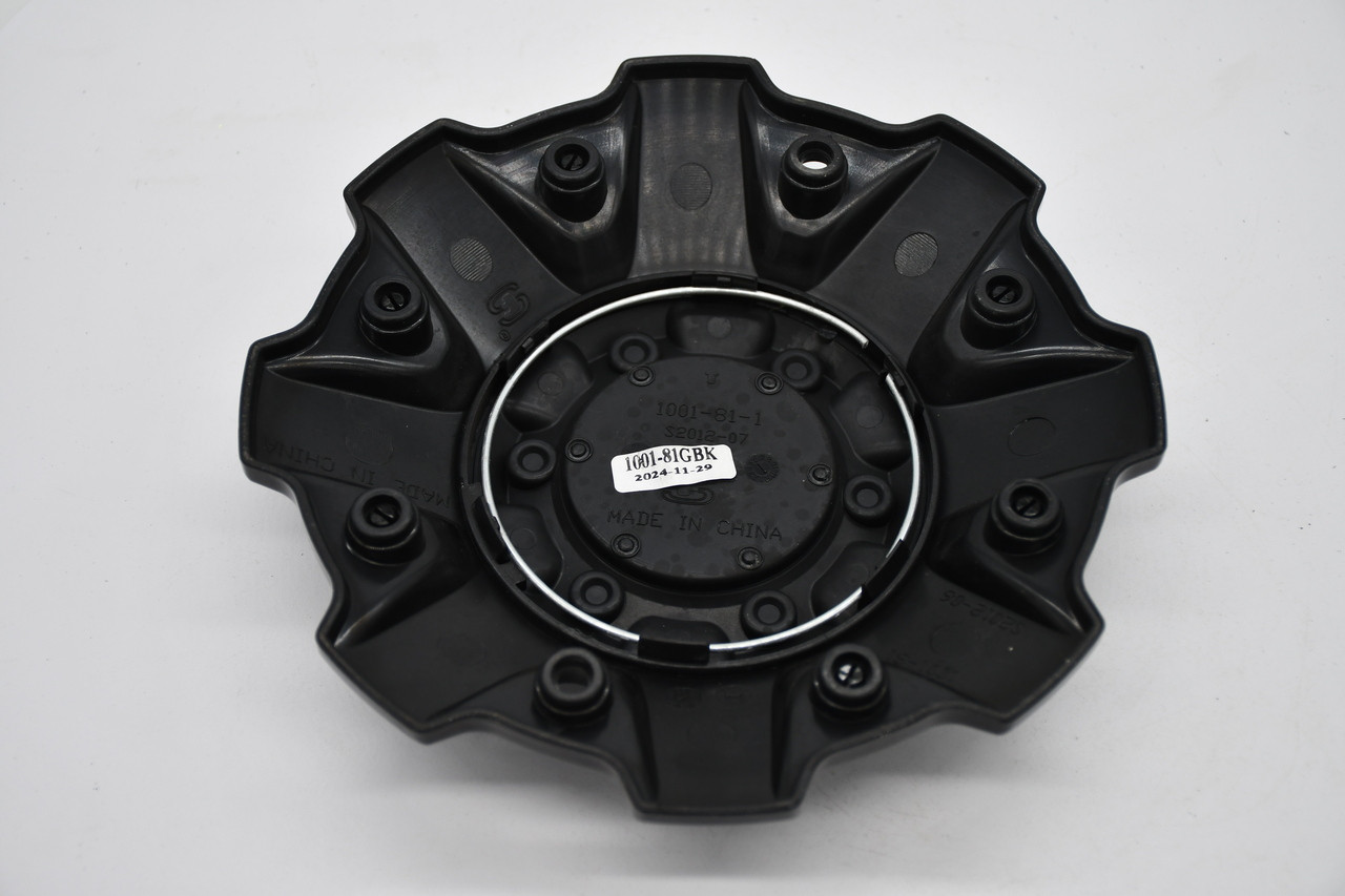 Fuel Gloss Black Blue Logo Wheel Center Cap Hub Cap U1001-81GBK 8" Fits Fuel Stroke D645 5/6 Lug