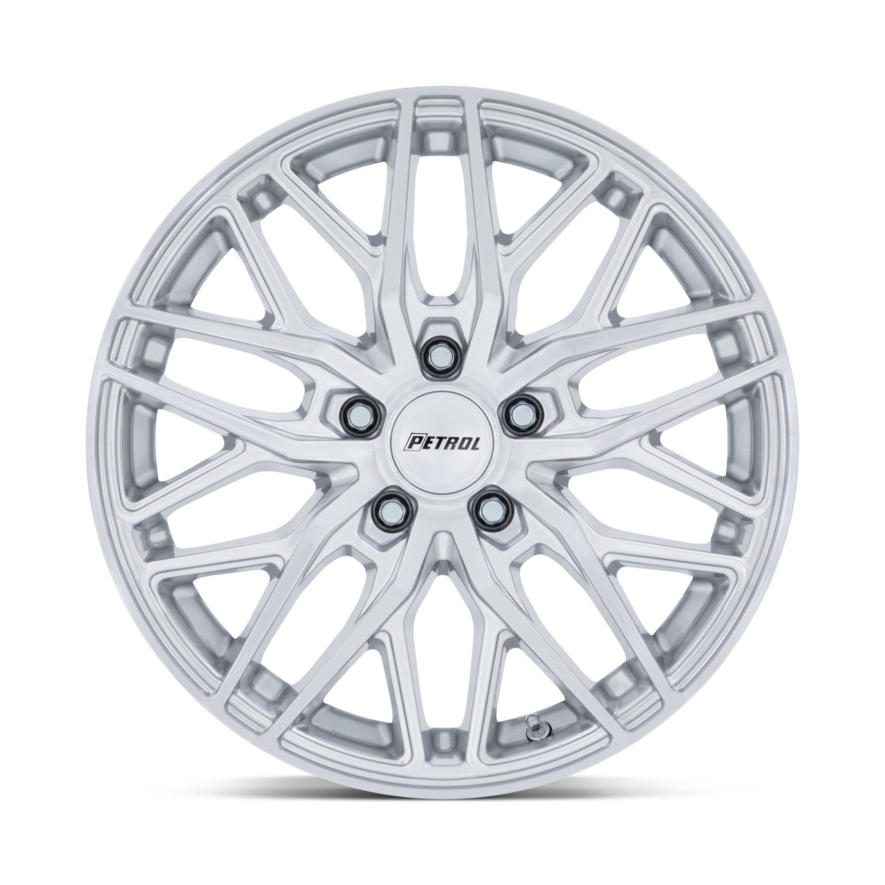 Set 4 18" Petrol PE004 P3E Machined Brushed Gloss Silver 18x8 Wheels 5x4.25 40mm