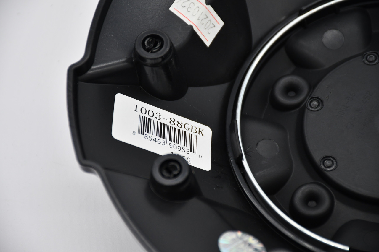 Fuel Gloss Black Blue Logo Wheel Center Cap Hub Cap 1003-88GBK 8.5" D644 Contra 8 Lug