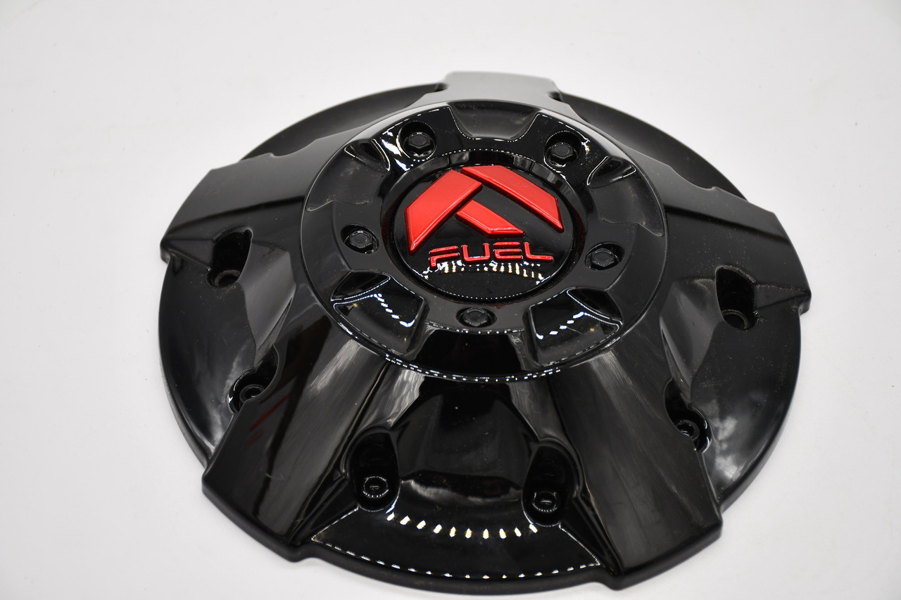 Fuel Gloss Black Red Logo Wheel Center Cap Hub Cap U1003-88GBQ 8.5" D643 Contra 8 Lug
