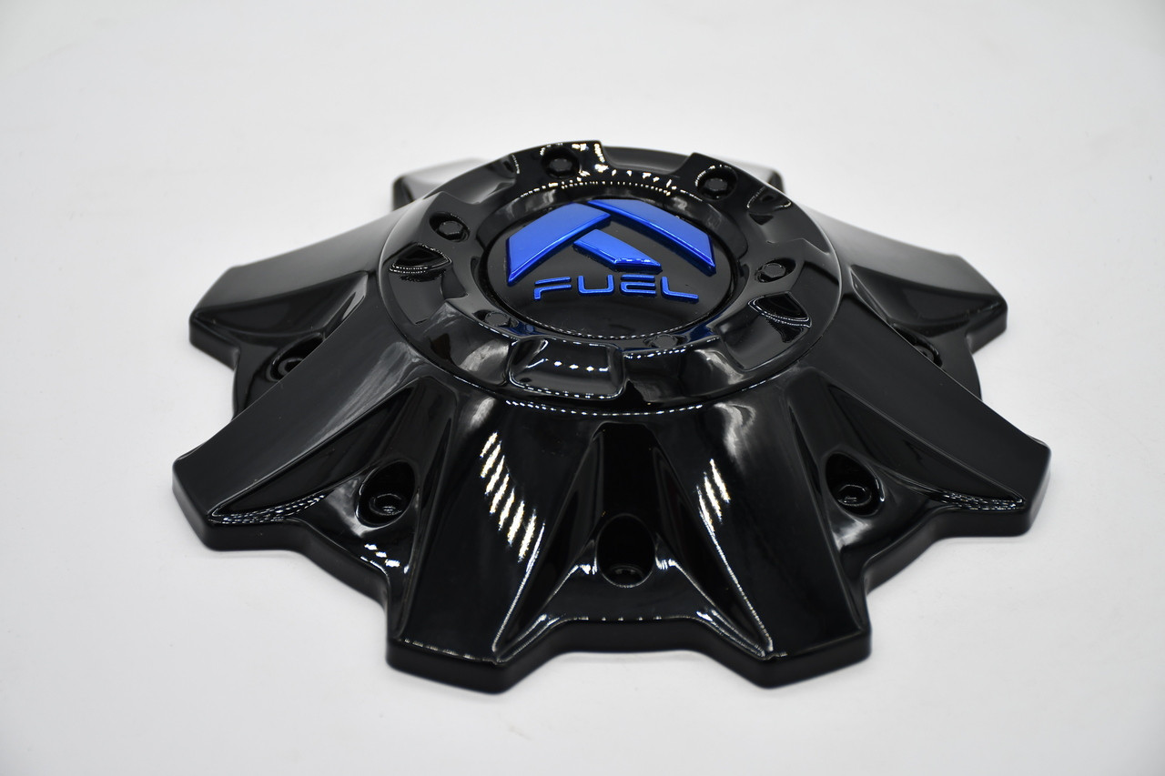 Fuel Off-Road D645 Stroke 1001-83GBK gloss black center cap with blue logo