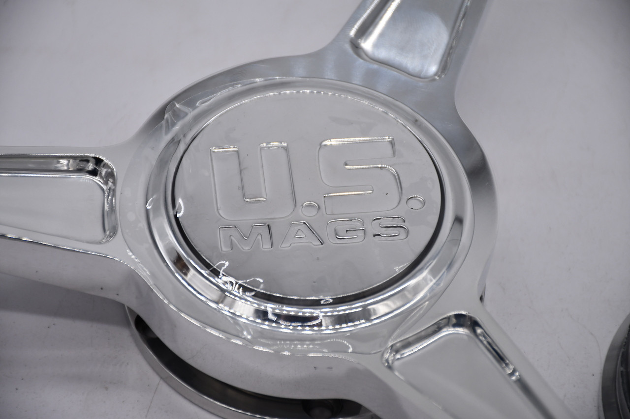 US Mags Polished Wheel Center Cap Hub Cap 1003-84-06H Tri Bar Knock Off Assembly for US Mags