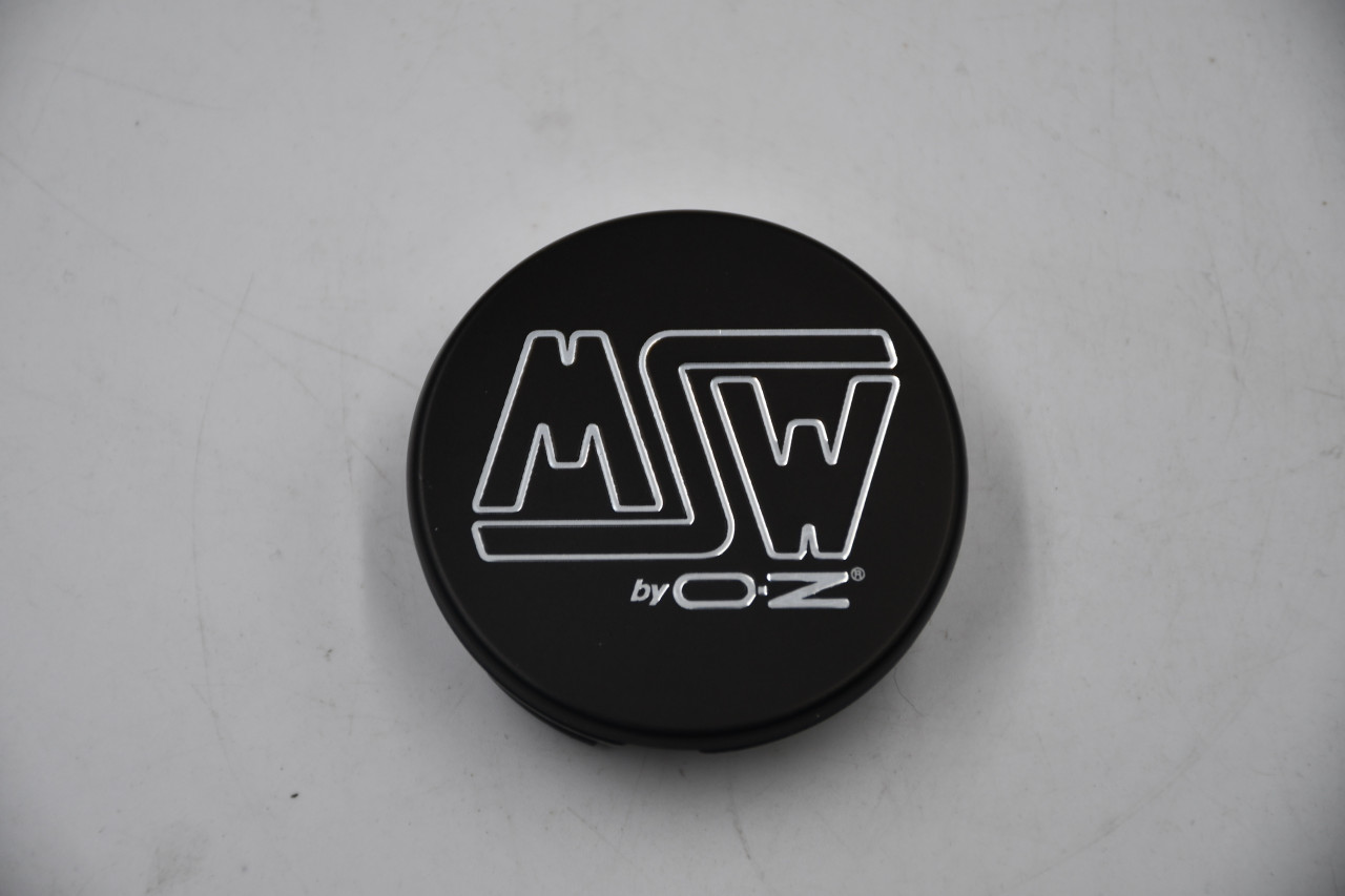 OZ Flat Black/Chrome Logo Wheel Center Cap Hub Cap PLUSA(MSW) 2.25" MSW by Oz Snap in