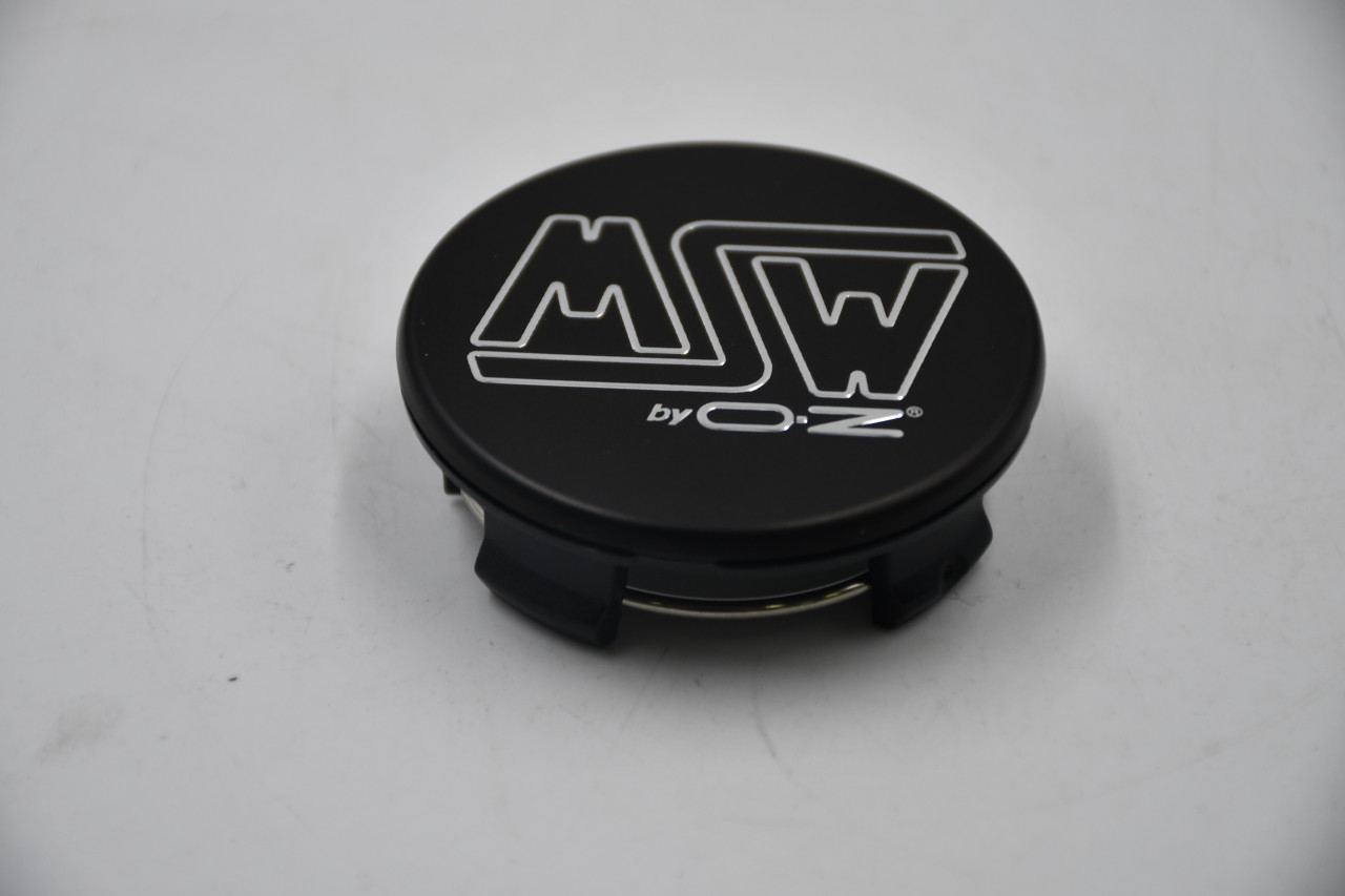 OZ Flat Black/Chrome Logo Wheel Center Cap Hub Cap PLUSA(MSW) 2.25" MSW by Oz Snap in