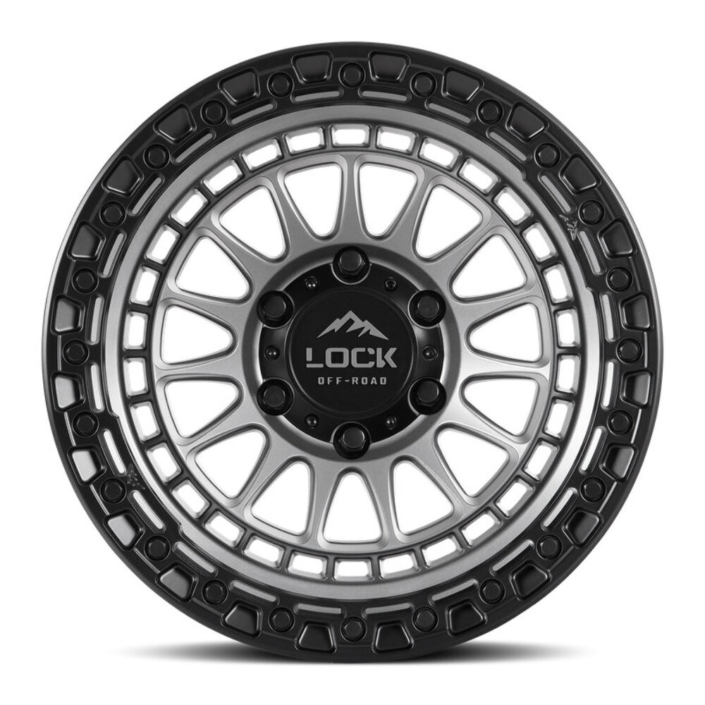 20" Lock Offroad Mojave Matte Grey W Matte Black Ring 20x9 Wheel 6x5.5 0mm Rim