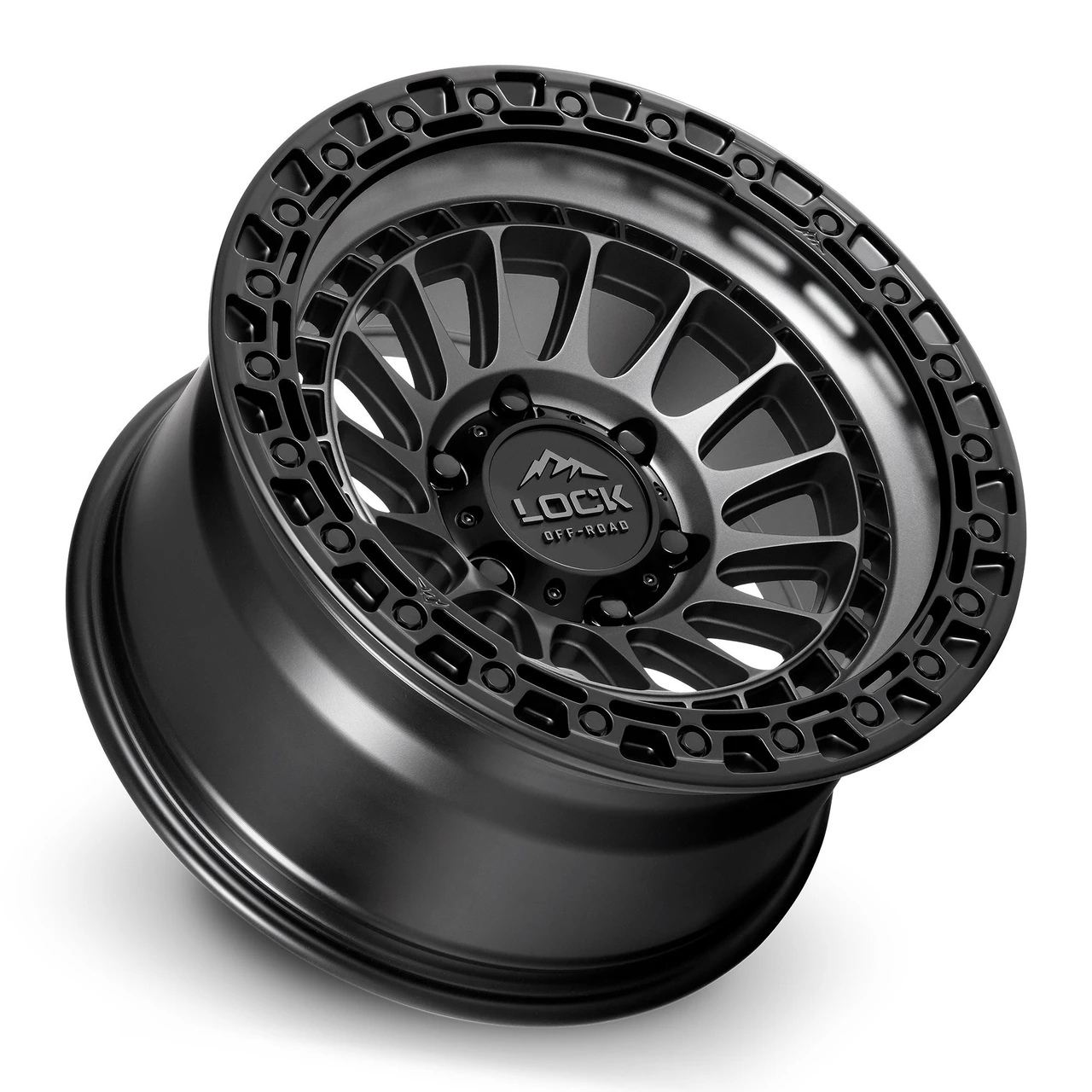 20" Lock Offroad Mojave Matte Grey W Matte Black Ring 20x9 Wheel 6x5.5 0mm Rim