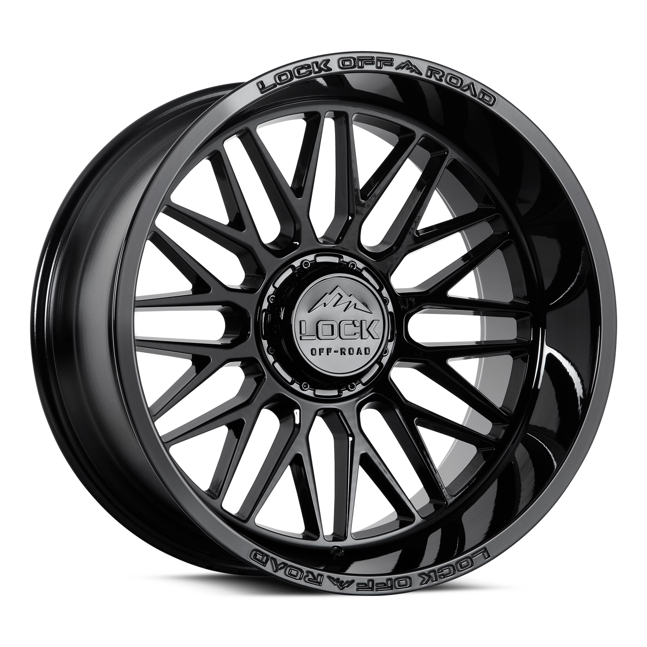 Set 4 20" Lock Extreme Apex Gloss Black 20x9 Wheel 8x180 1mm Truck Offroad Rim