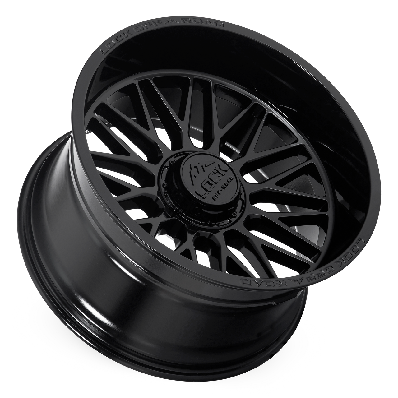 Set 4 20" Lock Extreme Apex Gloss Black 20x9 Wheel 8x180 1mm Truck Offroad Rim