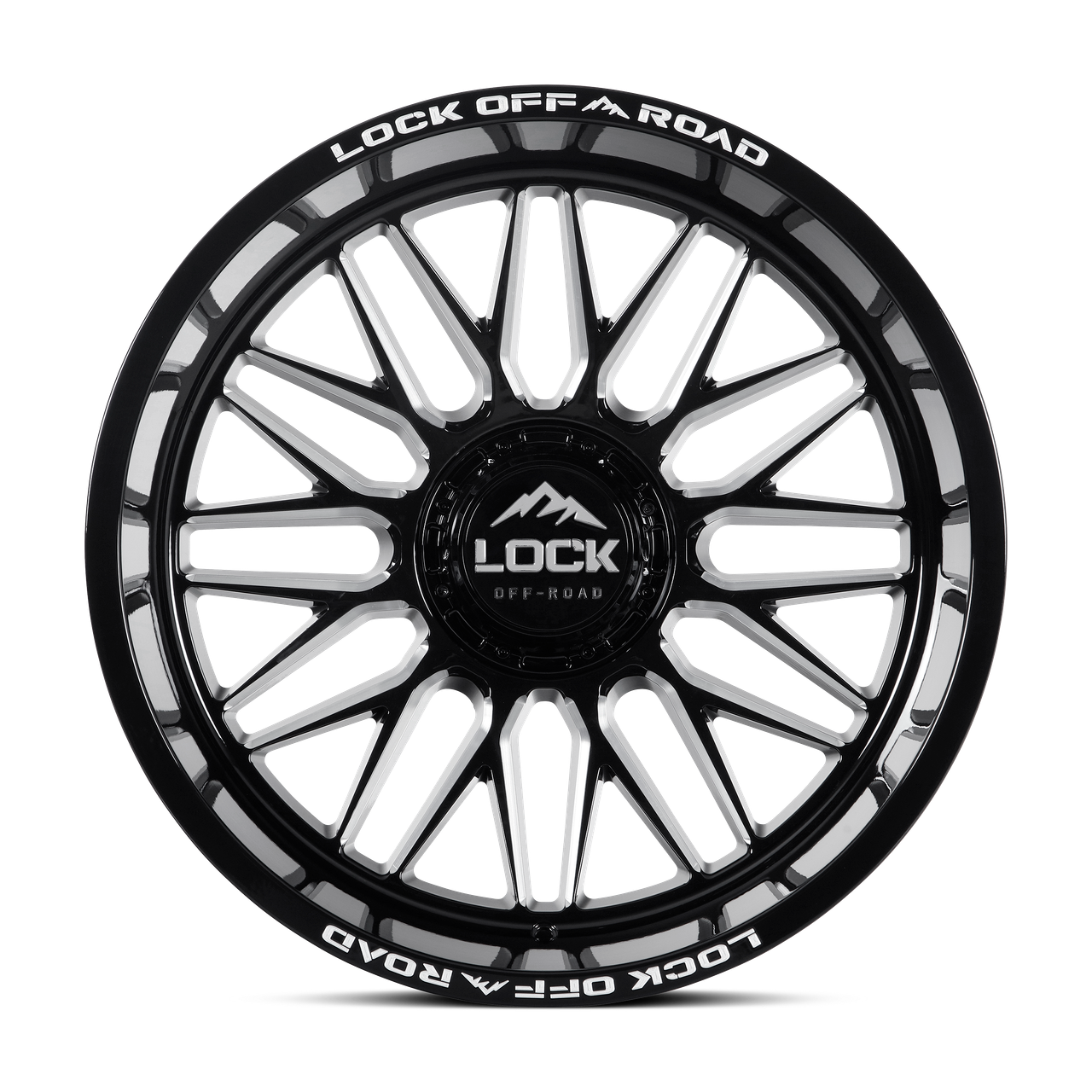20" Lock Extreme Apex Gloss Black Milled 20x10 8x170 18mm Offroad Truck Wheel