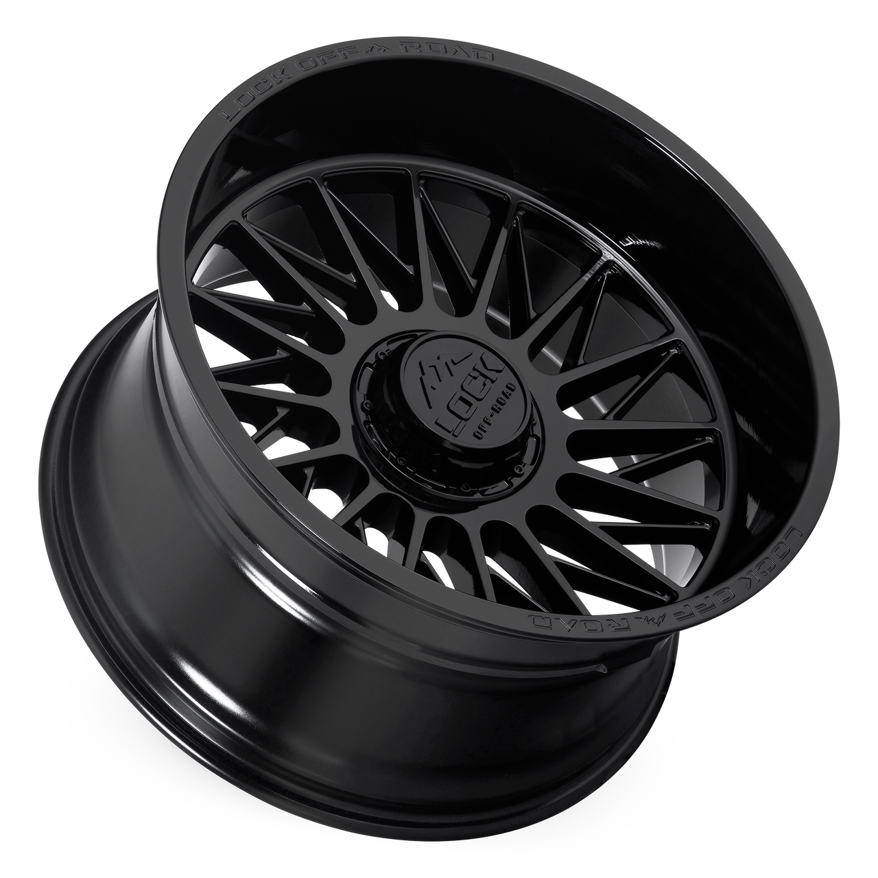 Set 4 20" Lock Extreme Assault Gloss Black 20x10 Wheels 5x5 5x5.5 18mm Truck Rim