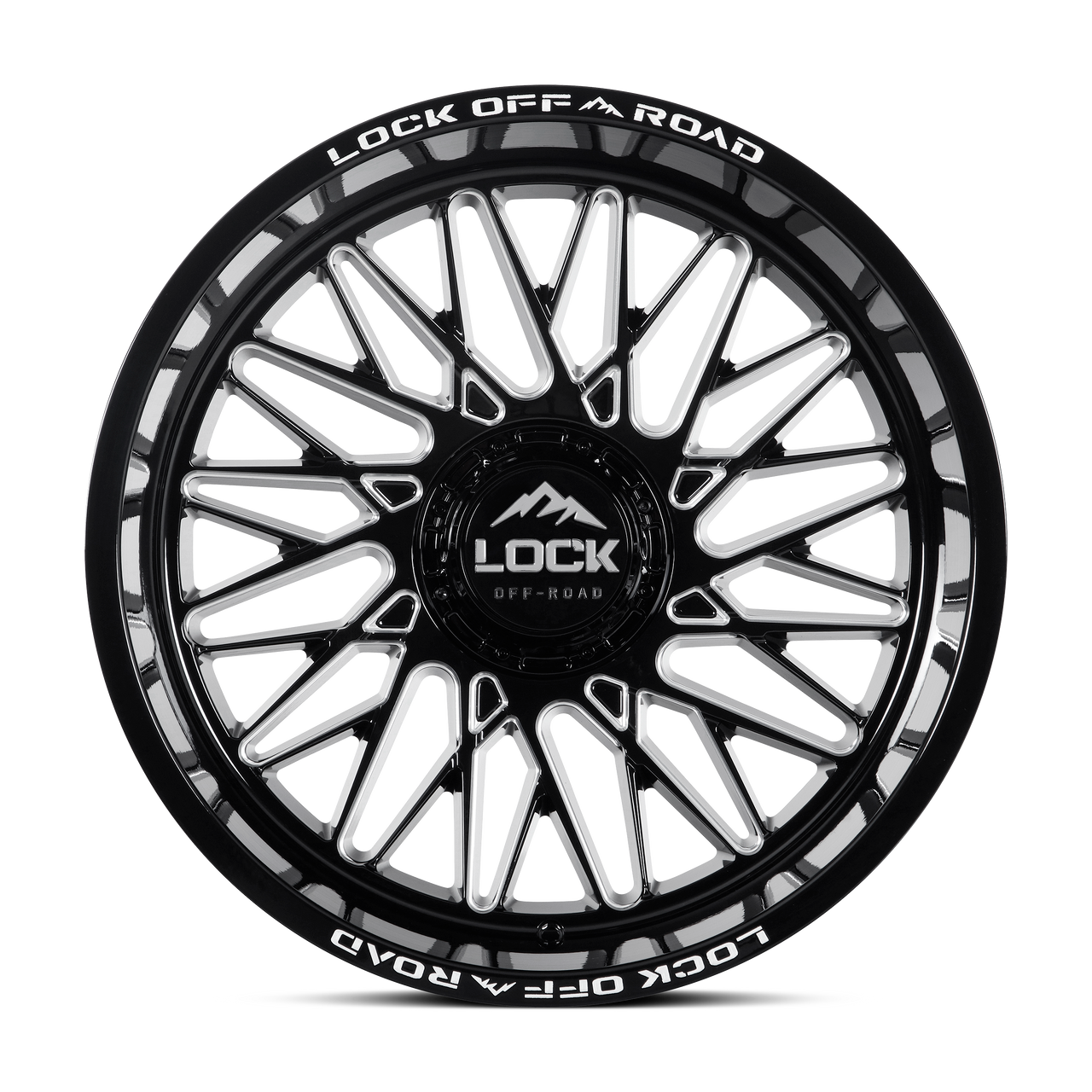 20" Lock Extreme Bandit Gloss Black Milled 20x9 Wheel 6x135 6x5.5 1mm Truck Rim