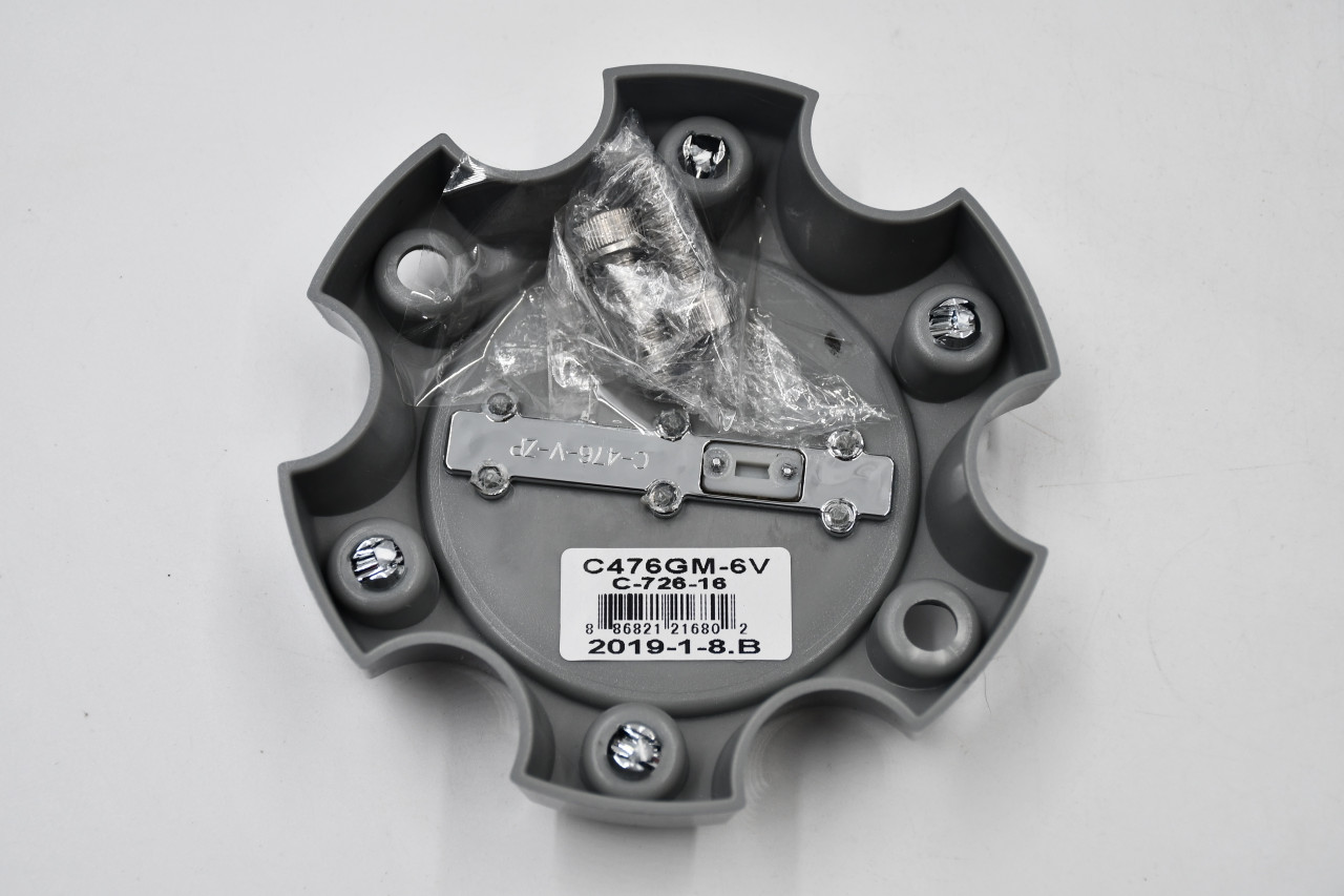 Vision Gun Metal/ Flat Black/Chrome Wheel Center Cap Hub Cap C476GM-6V 5" Vision Bolt On 6 Lug
