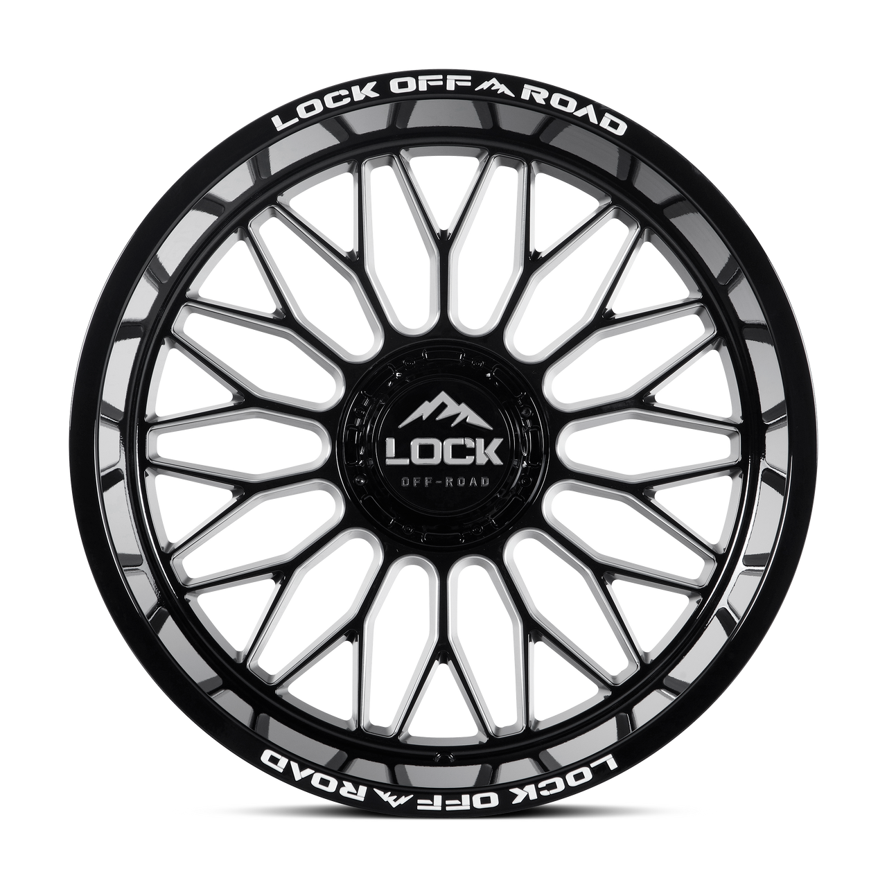 Set 4 22" Lock Extreme Rampage Gloss Black Milled 22x10 8x180 18mm Truck Whee;ls