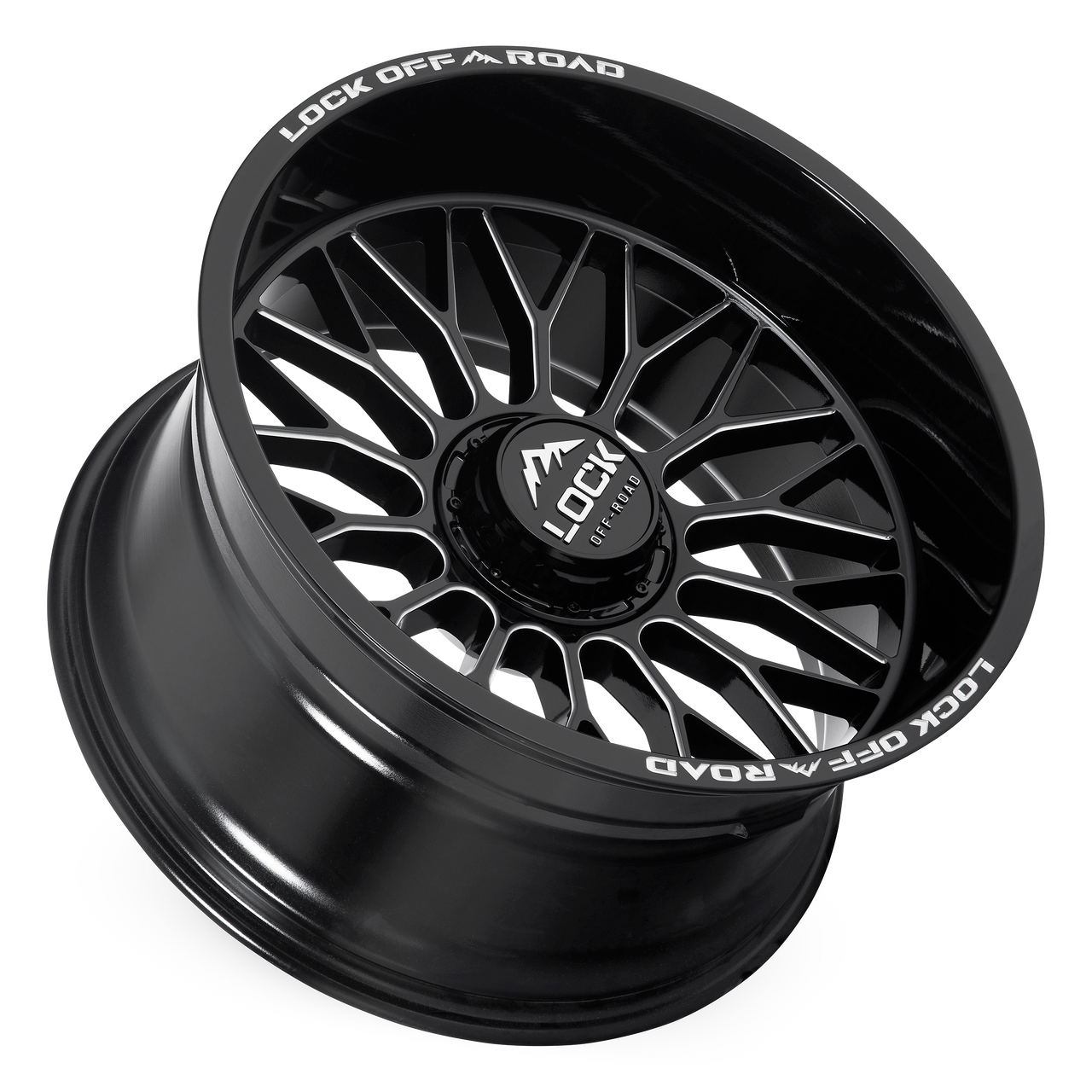 22" Lock Extreme Rampage Gloss Black Milled 22x10 Wheel 8x170 18mm Truck Rim