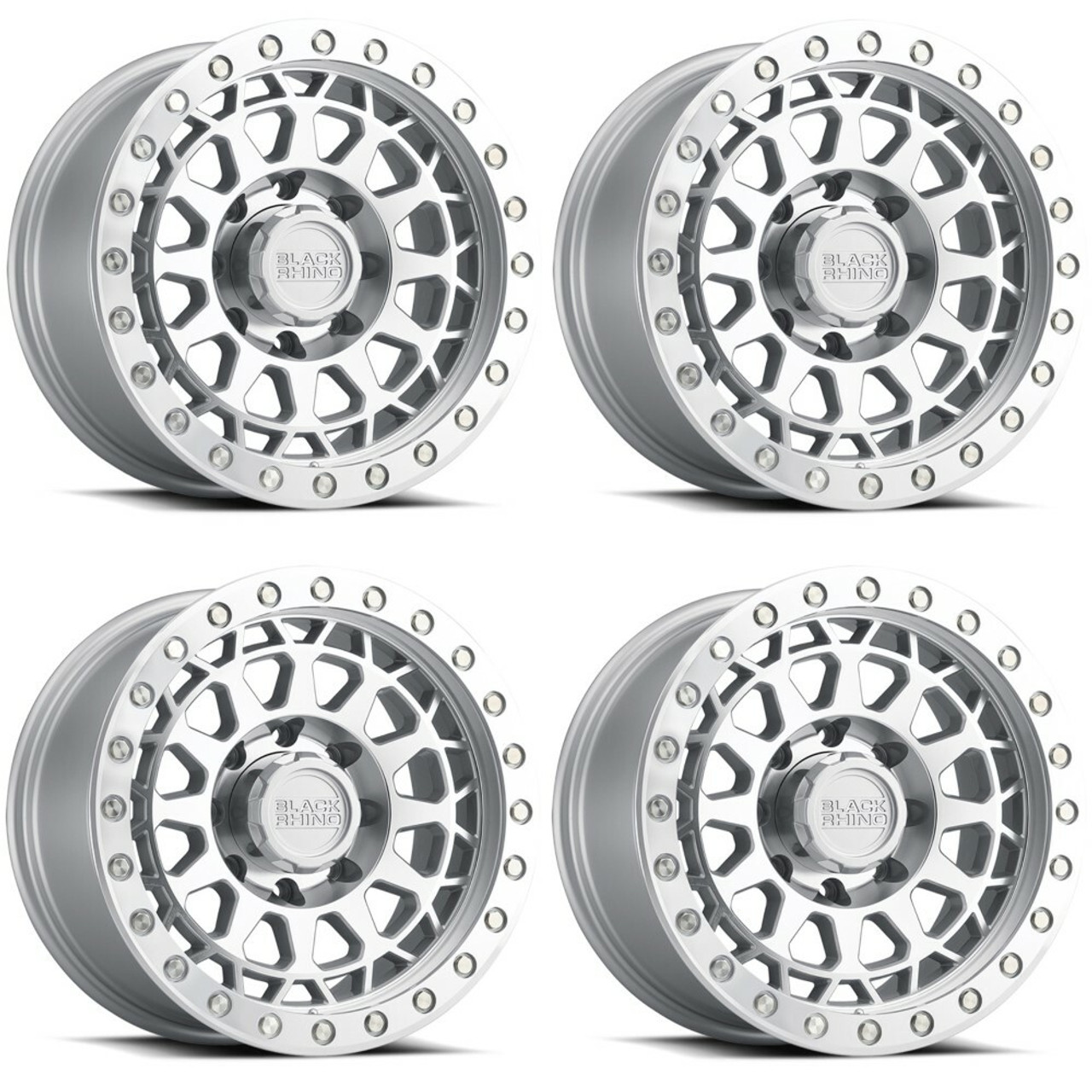 Set 4 17" Black Rhino Primm 17x9 5x5 Silver Mirror & Machined Ring Wheels -18mm Set 4 17" Black Rhino Primm 17x9 5x5 Silver Mirror & Machined Ring Wheels -18mm