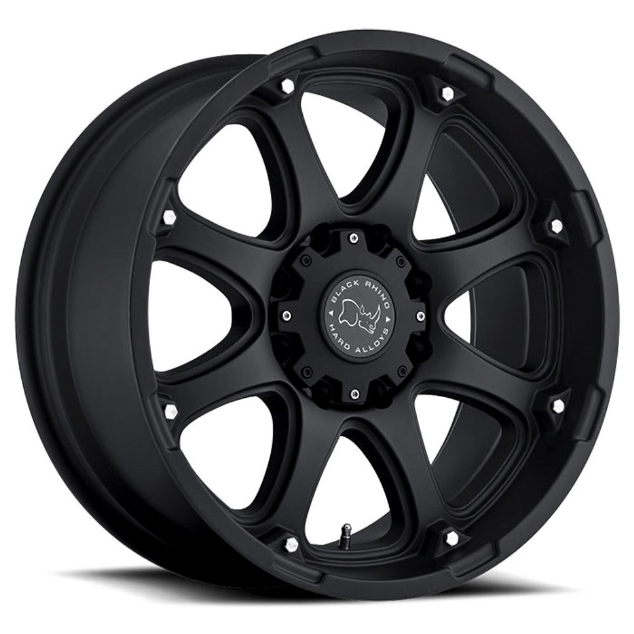 Set 4 Black Rhino Glamis 17x9 6x5.5 Matte Black Wheels 17" -12mm Lifted Rims