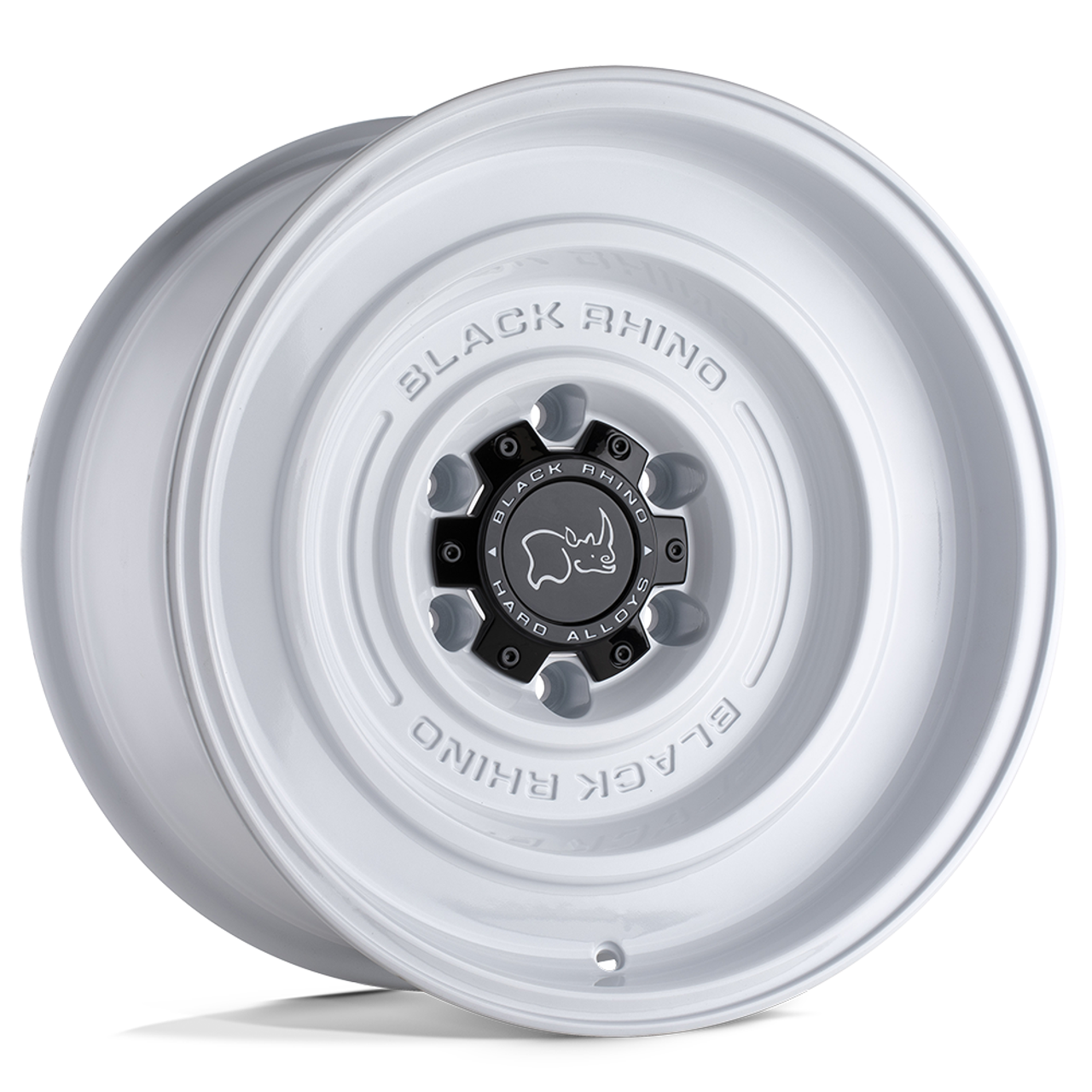 Set 4 17" Black Rhino Solid 17x9.5 6x5.5 Gloss White Wheels -12mm Lifted Rims