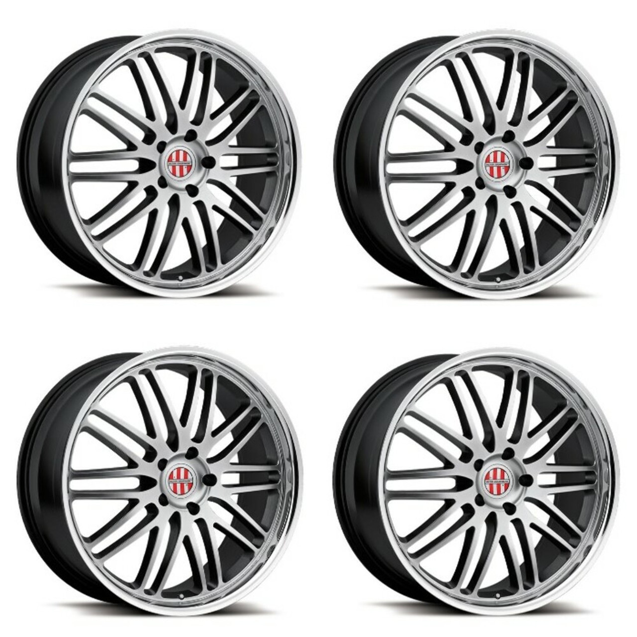 Set 4 Victor Equipment Lemans 18x11 5x130 Hyper Silver Mirror Wheels 18" 52mm