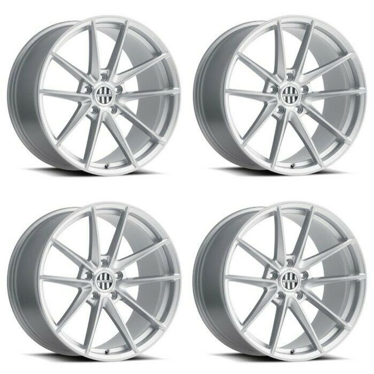 Set 4 Victor Equipment Zuffen 18x11 5x130 Silver W/ Brushed Face Wheels 18" 55mm