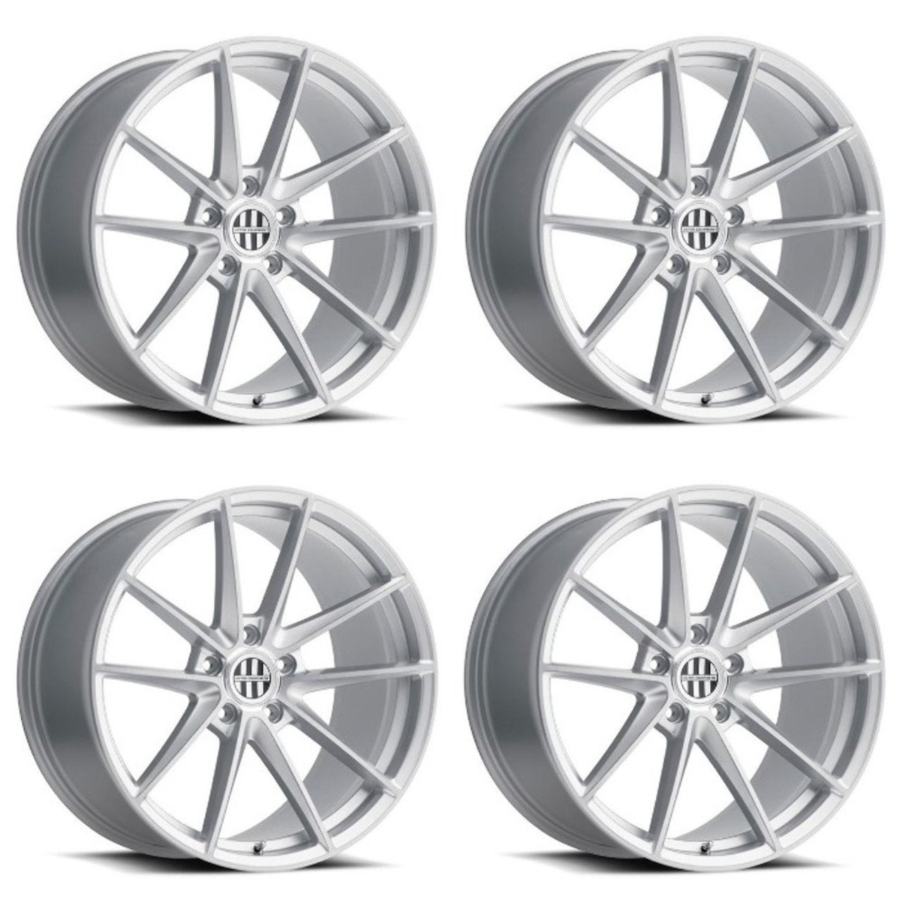 Set 4 Victor Equipment Zuffen 18x10 5x130 Silver W/ Brushed Face Wheels 18" 50mm