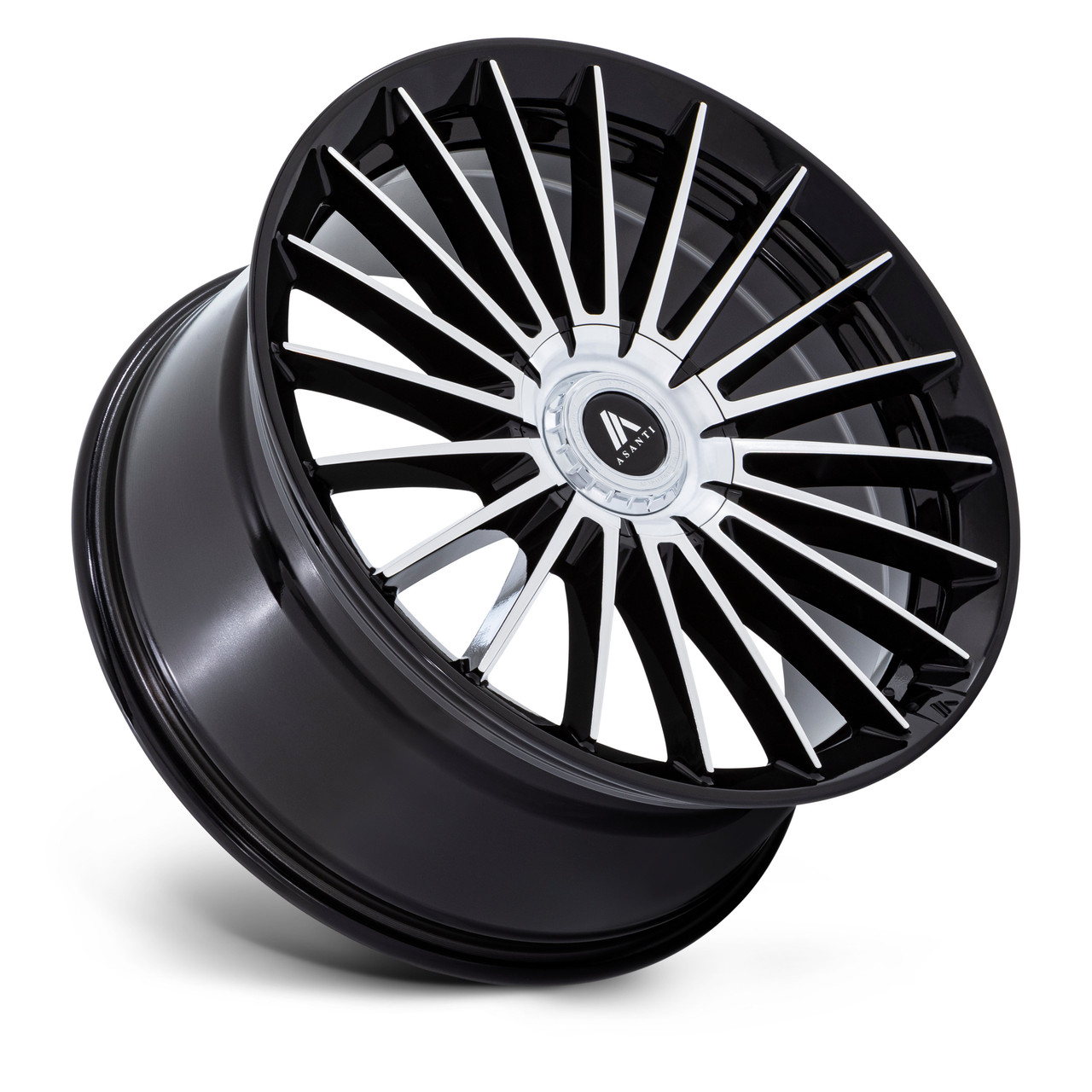 22" Asanti Black AB048 Viceroy Black Machined Face 22x10.5 5x4.25 5x4.5 45mm Rim