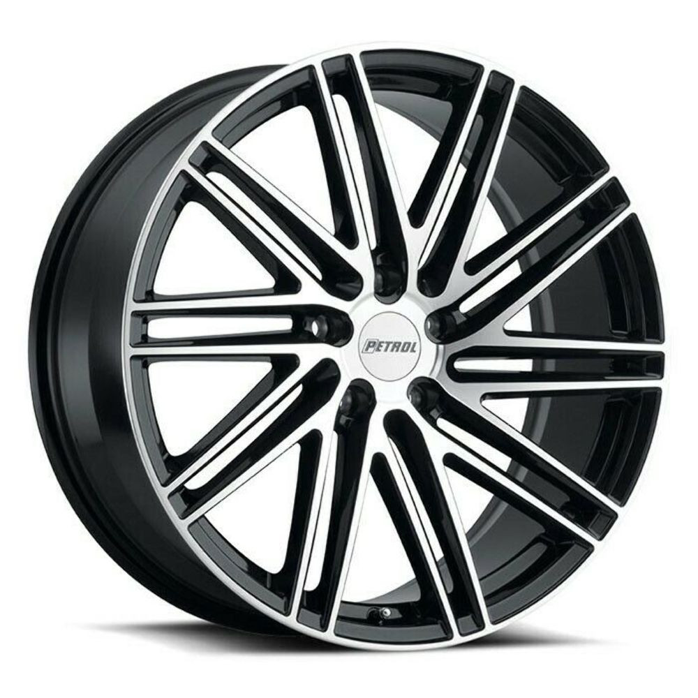 Set 4 Petrol P1C 18x8 5x110 Gloss Black W/ Machined Face Wheels 18" 40mm Rims