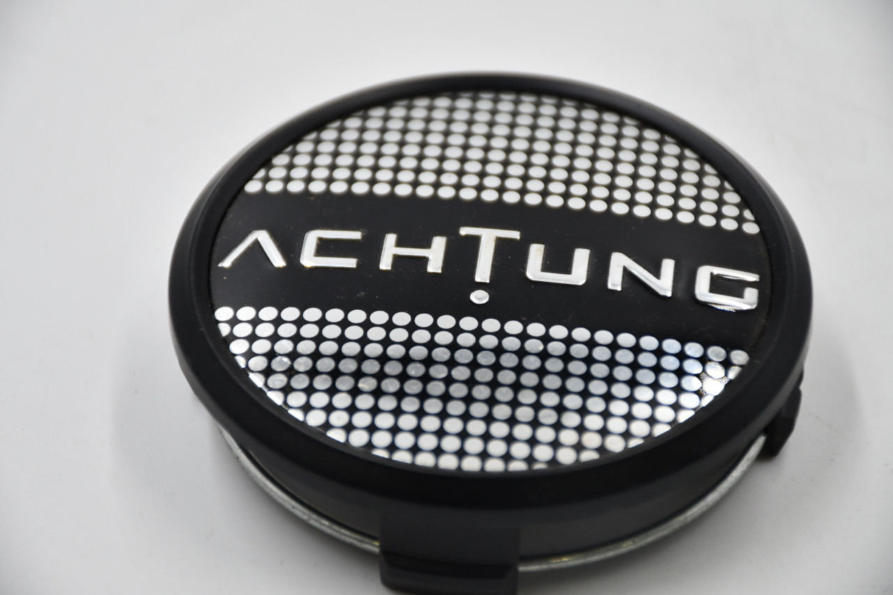 Achtung Matte Black/Chrome Wheel Center Cap Hub Cap 2341K075(MB) 3" Achtung Snap In