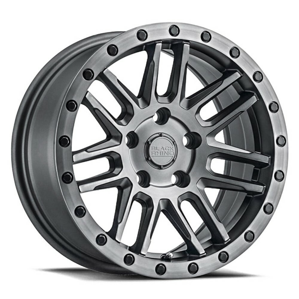 Set 4 Black Rhino Arches 18x8 5x5 Brushed Gunmetal Black Bolts Wheels 18" 30mm
