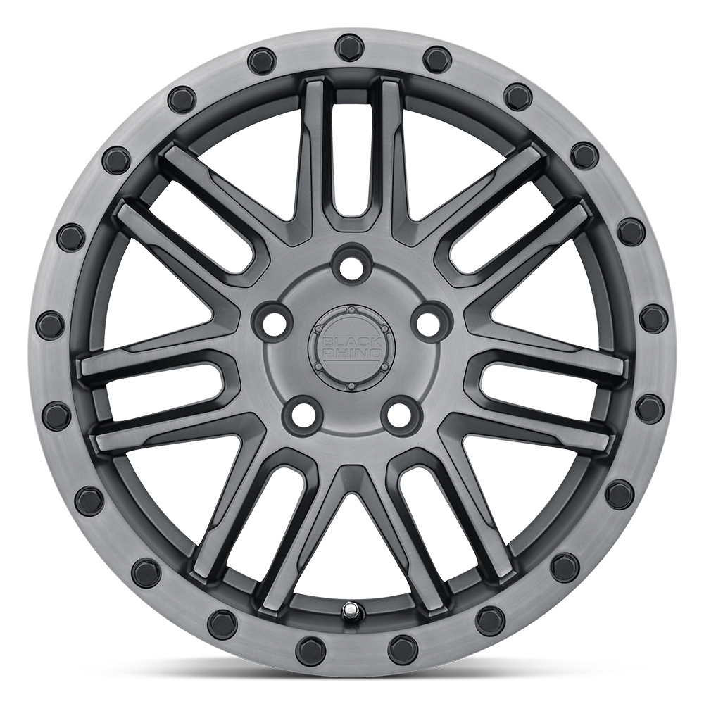 Set 4 Black Rhino Arches 18x8 5x5 Brushed Gunmetal Black Bolts Wheels 18" 30mm