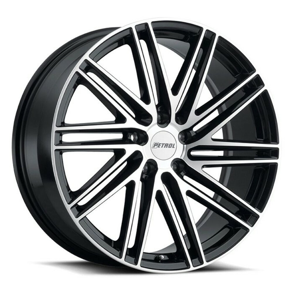 Set 4 18" Petrol P1C 18x8 5x4.5 Gloss Black Machined Face Wheels 40mm Rims