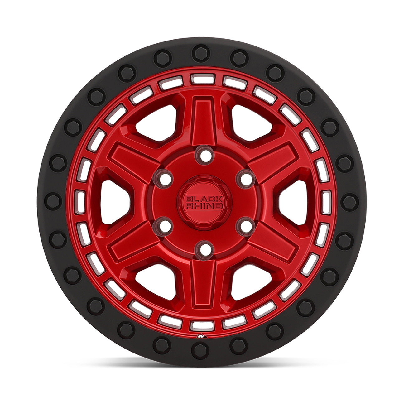 Set 4 Black Rhino Reno 17x9 5x5 Candy Red W/ Black Ring & Bolts Wheels 17" -18mm