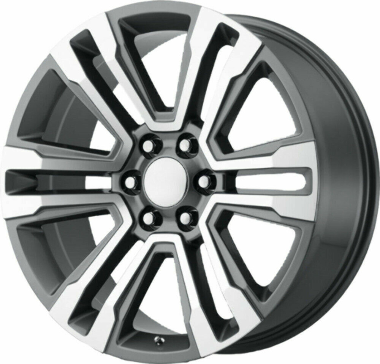 Set 4 22" Performance Replicas PR182 22x9 6x5.5 Gunmetal Machined Wheels 24mm