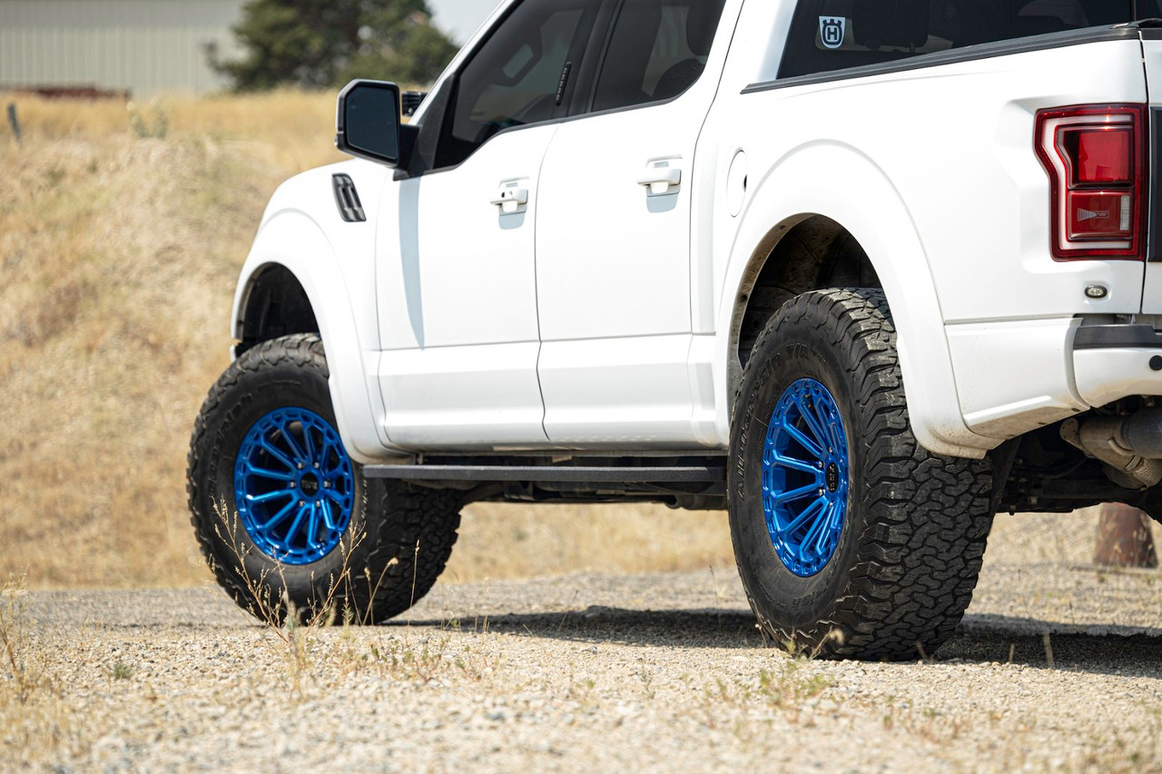 Set 4 Black Rhino Kaizen 17x9.5 6x135 Dearborn Blue Wheels 17" 12mm Rims