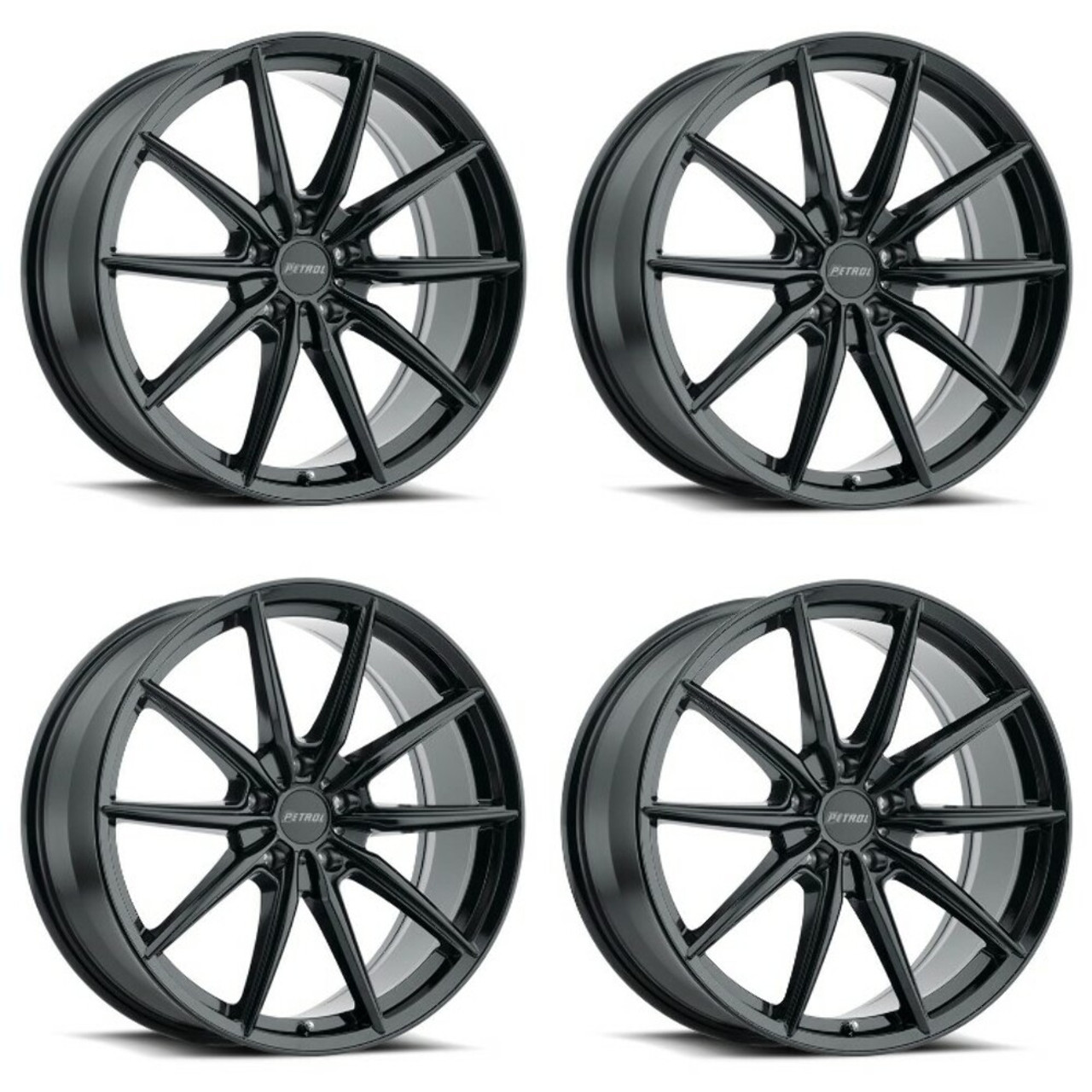 Set 4 Petrol P4B 18x8 5x105 Gloss Black Wheels 18" 40mm Rims