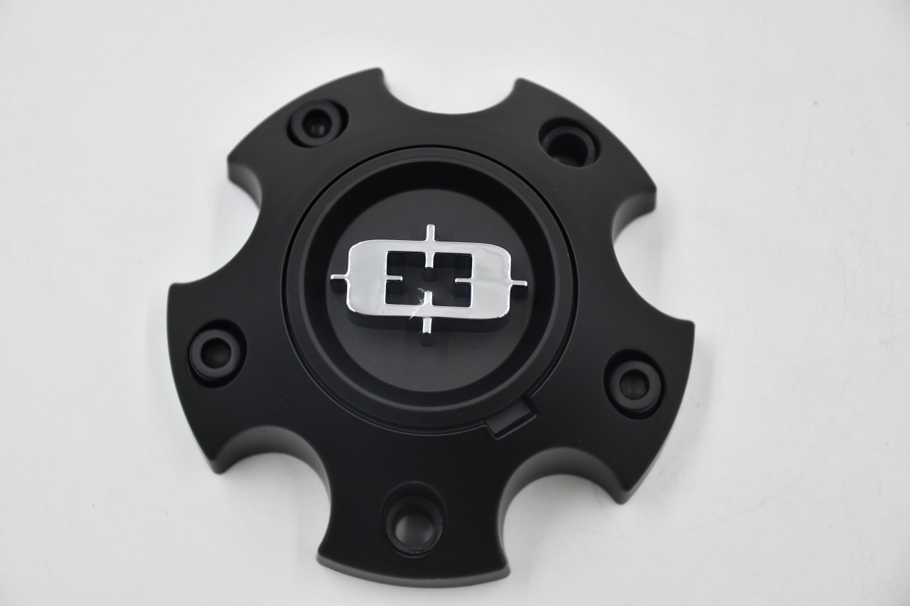 Vision Satin Black/Chrome Logo Wheel Center Cap Hub Cap C3620SB-65V 4.375" Vision 5 Lug Bolt On