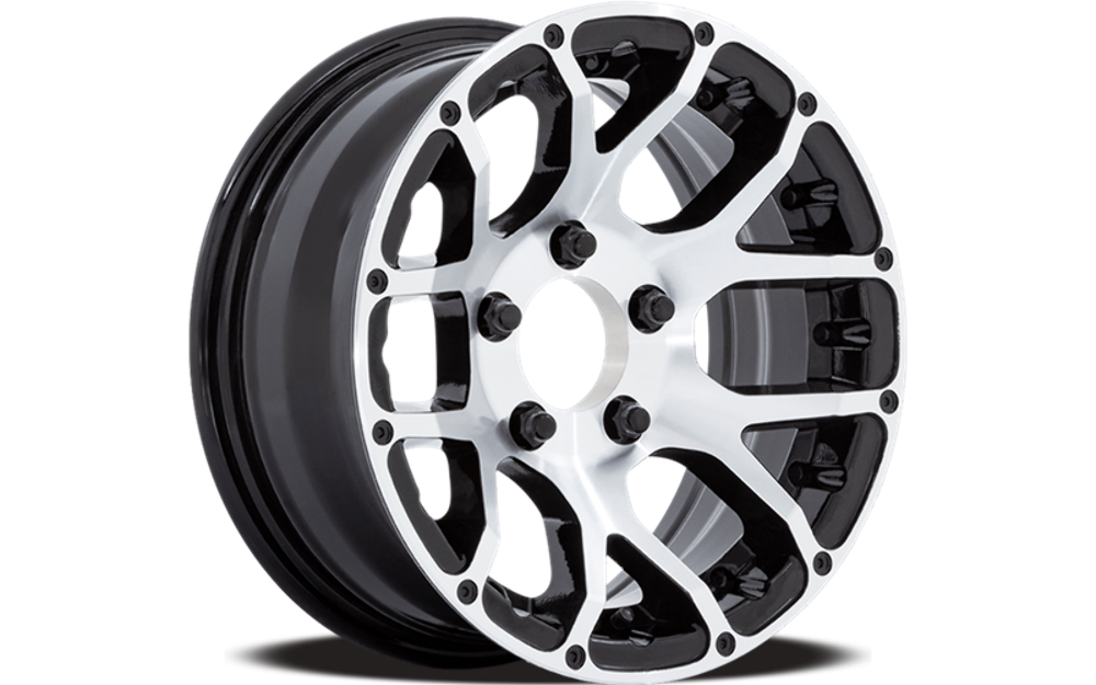 Set 4 14" Helo HE825 TEASE Gloss Black Machined 14x6 Wheels 5x4.5  -6mm Rims