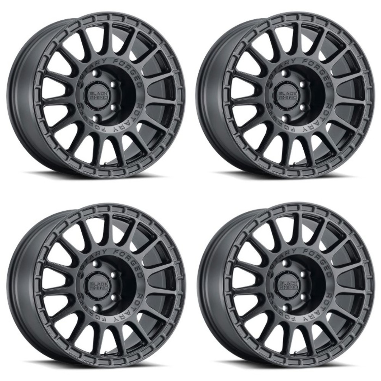 Set 4 18" Black Rhino Sandstorm 18x8.5 6x5.5 0mm Black Machined Tint Ring Wheels