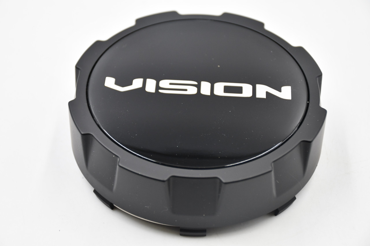 Vision Flat Black/Gloss Black Wheel Center Cap Hub Cap C354SB-8V-ECL 4.875" Vision Snap In