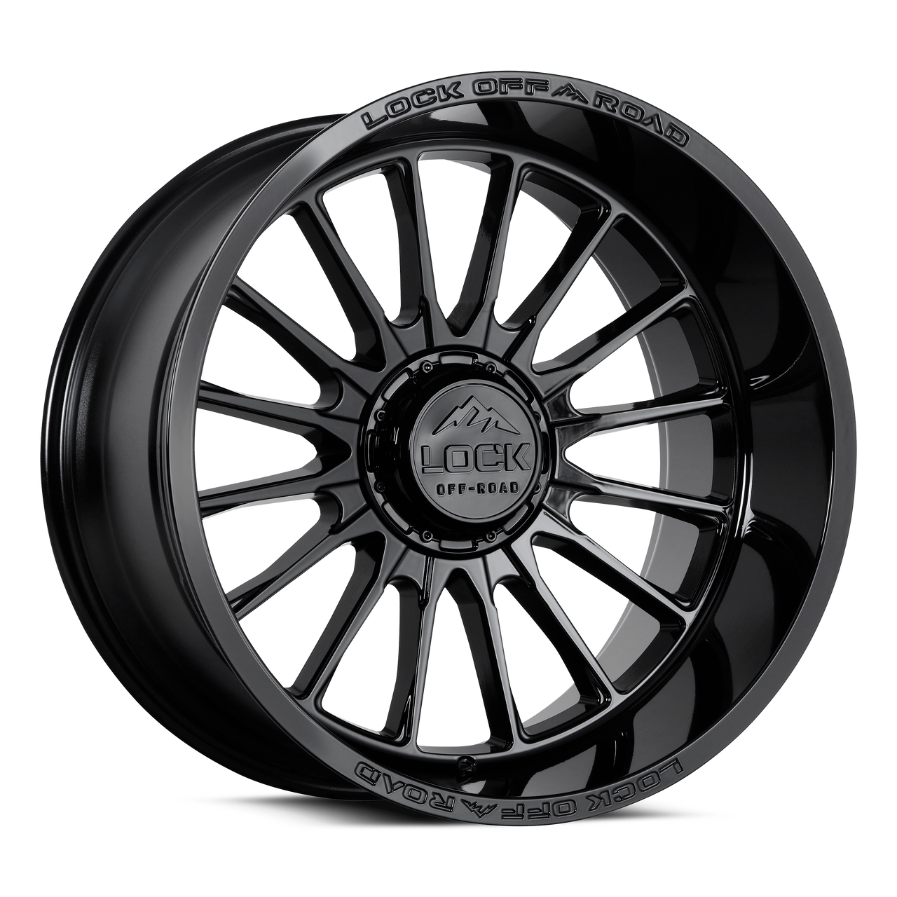 20" Lock Extreme Striker Gloss Black 20x9 Wheel 8x6.5 1mm Offroad Truck Rim