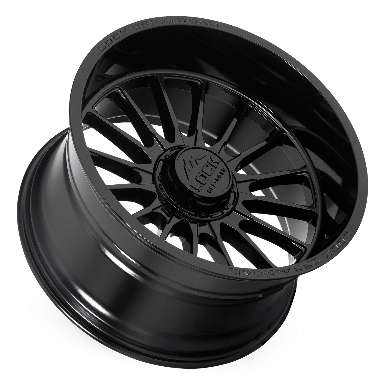 20" Lock Extreme Striker Gloss Black 20x10 Wheel 8x180 18mm Offroad Truck Rim